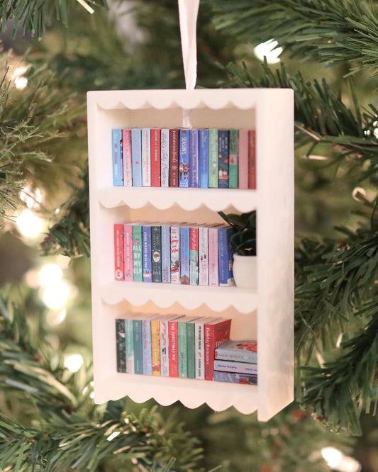 Handmade Christmas Mini Bookshelf Ornament