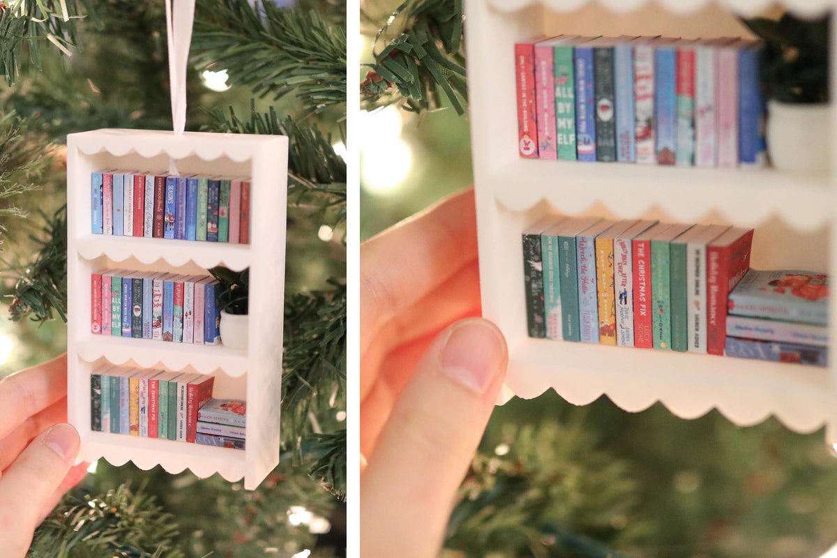 Handmade Christmas Mini Bookshelf Ornament