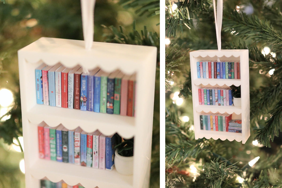 Handmade Christmas Mini Bookshelf Ornament