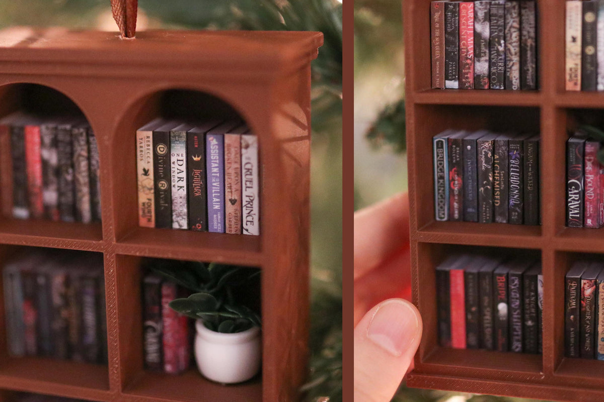 Handmade Romantasy Mini Bookshelf Ornament