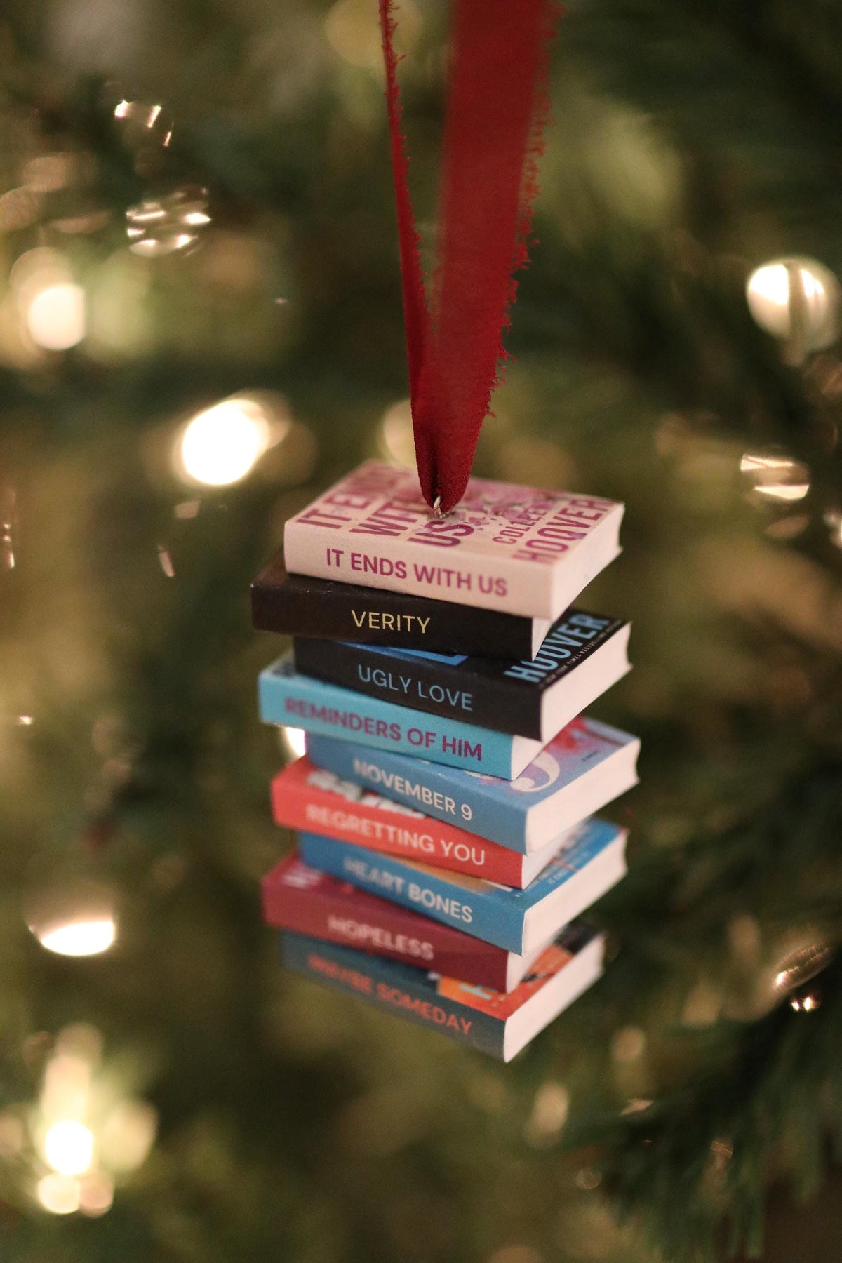 Colleen Hoover Mini Book Stack Ornament