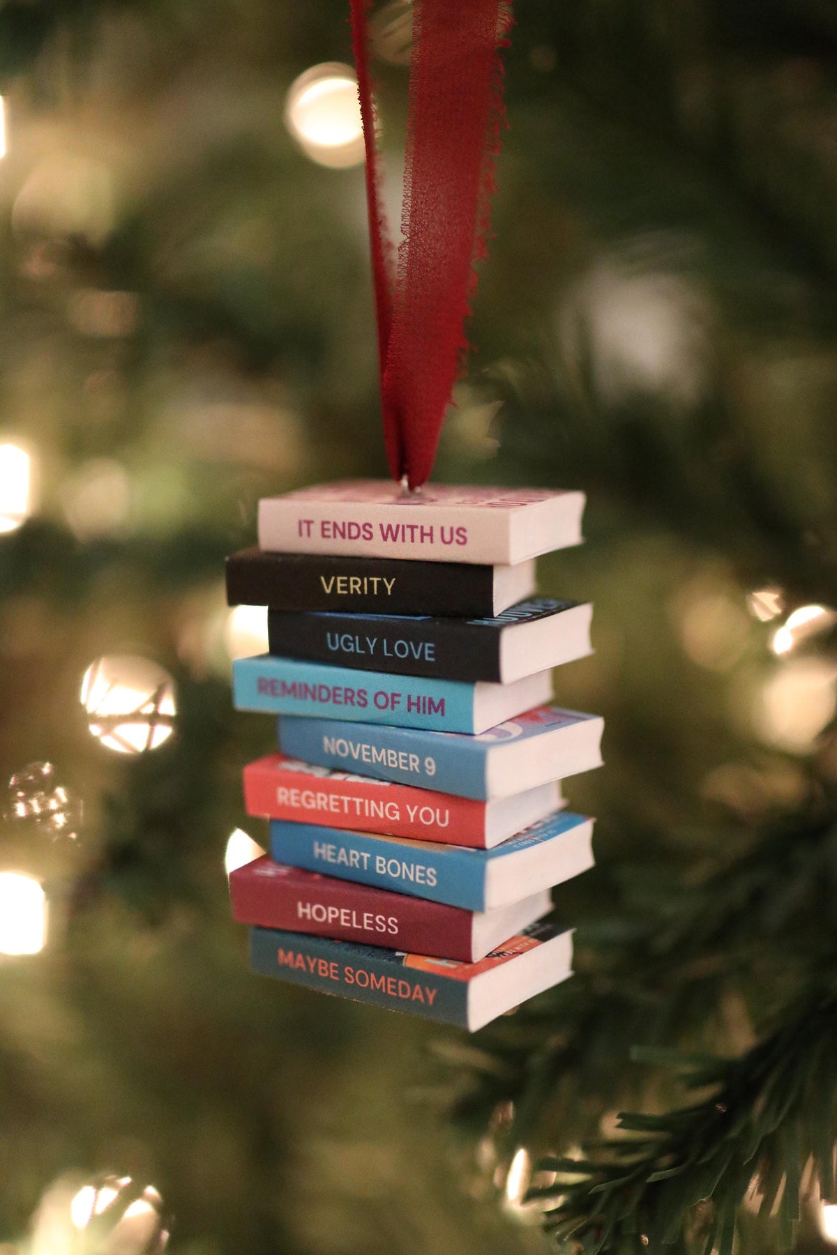 Colleen Hoover Mini Book Stack Ornament