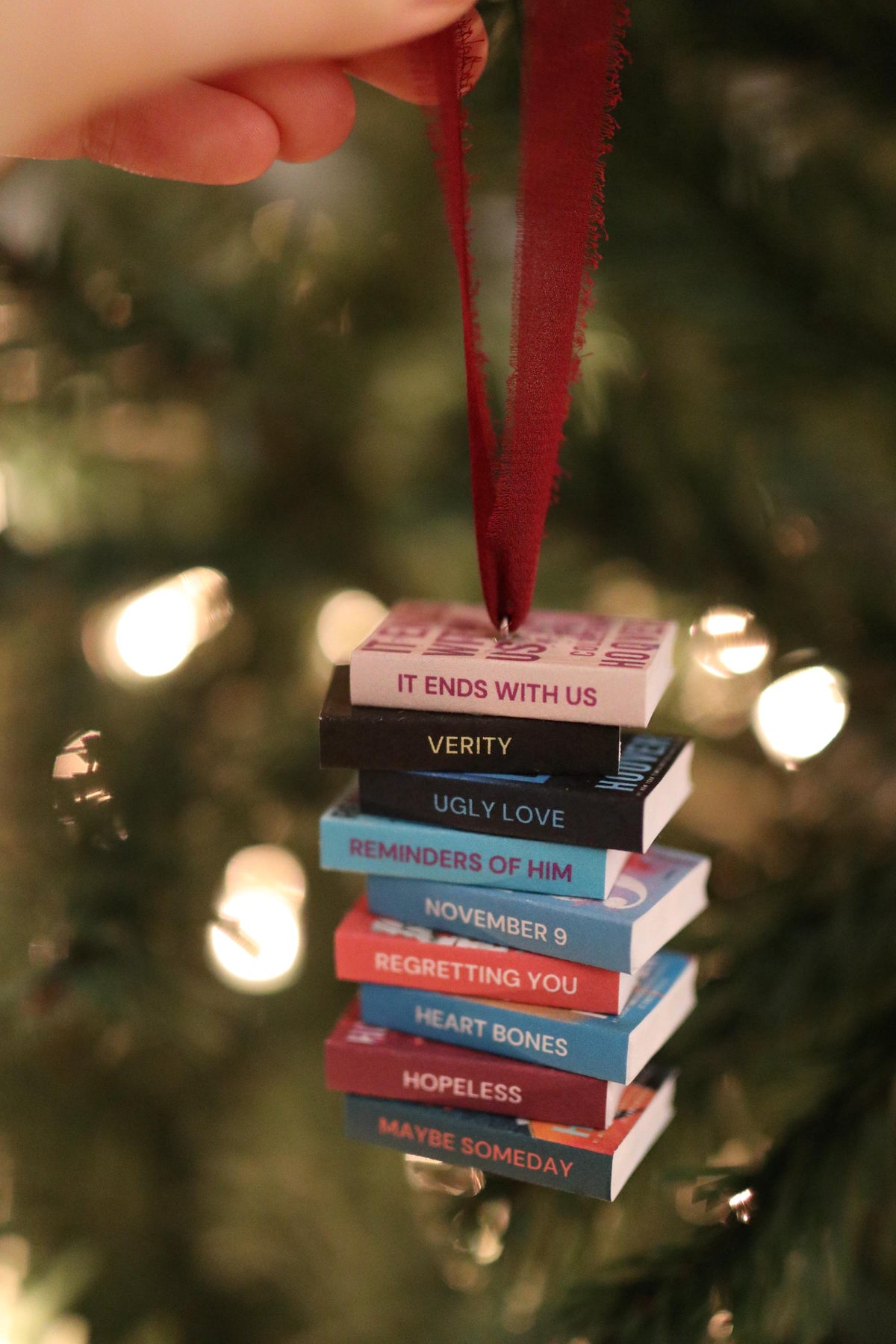 Colleen Hoover Mini Book Stack Ornament