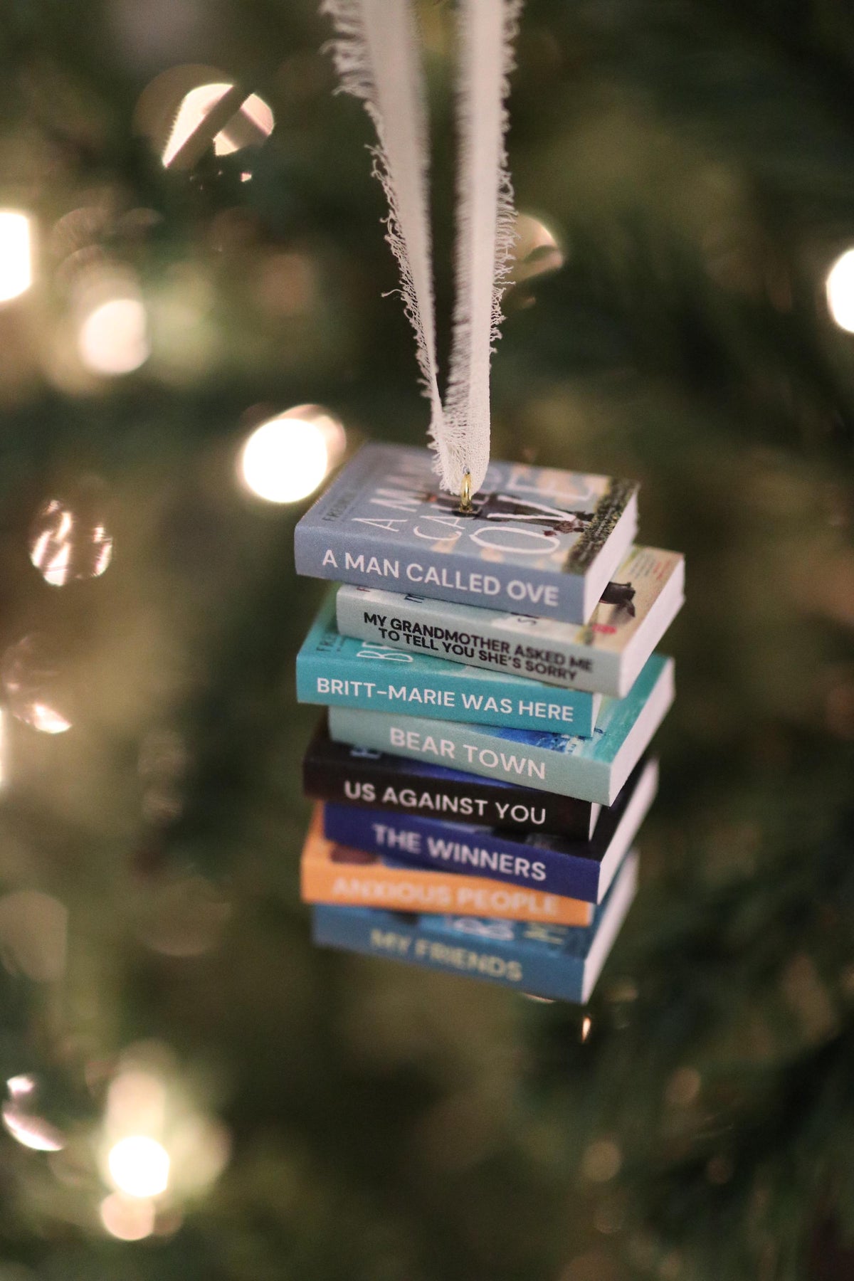 Fredrik Backman Mini Book Stack Ornament