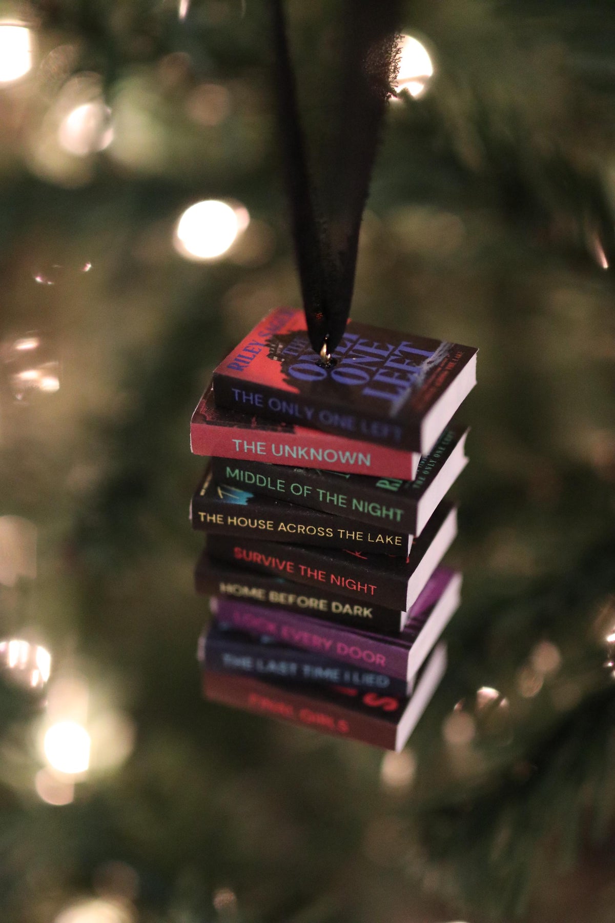 Riley Sager Mini Book Stack Ornament