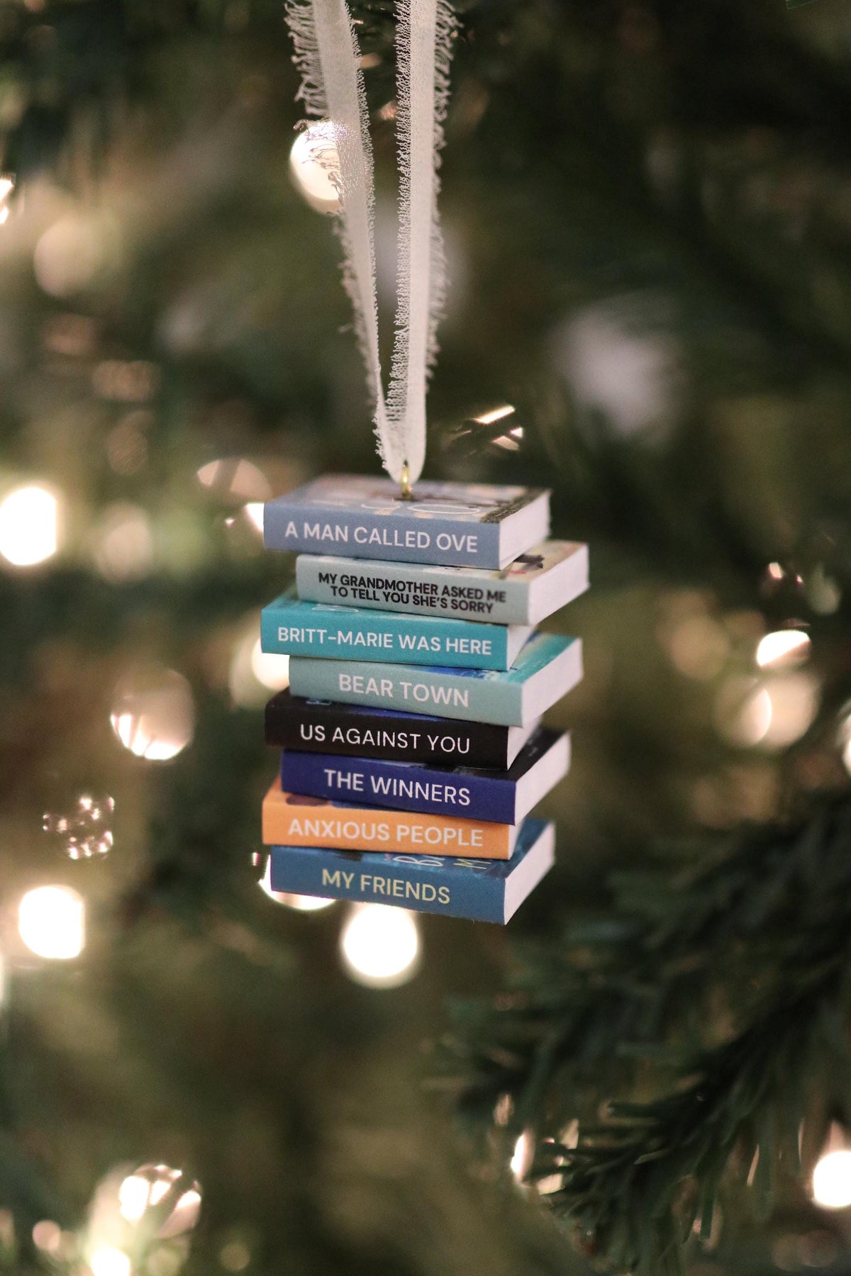 Fredrik Backman Mini Book Stack Ornament