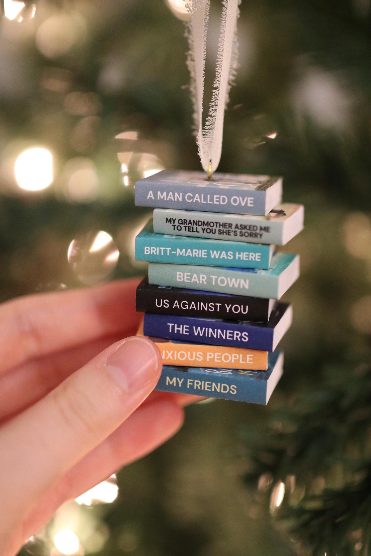 Fredrik Backman Mini Book Stack Ornament