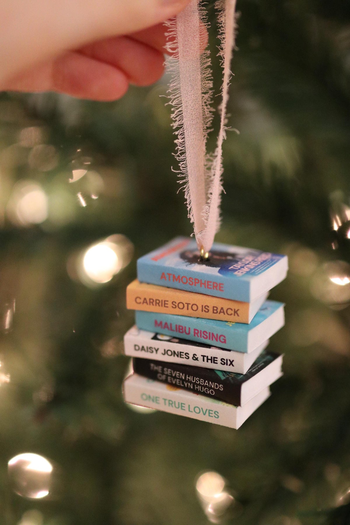 Taylor Jenkins Reid Mini Book Stack Ornament