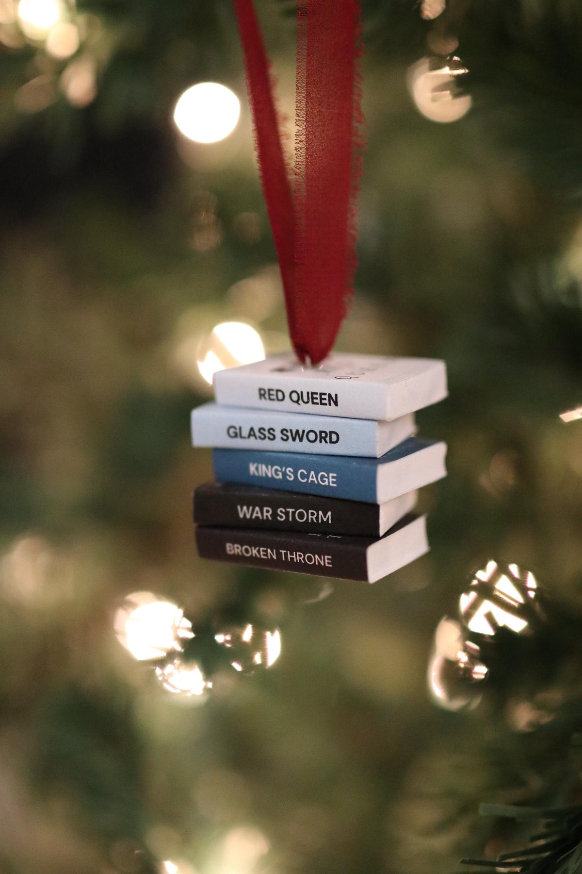 Red Queen Mini Book Stack Ornament