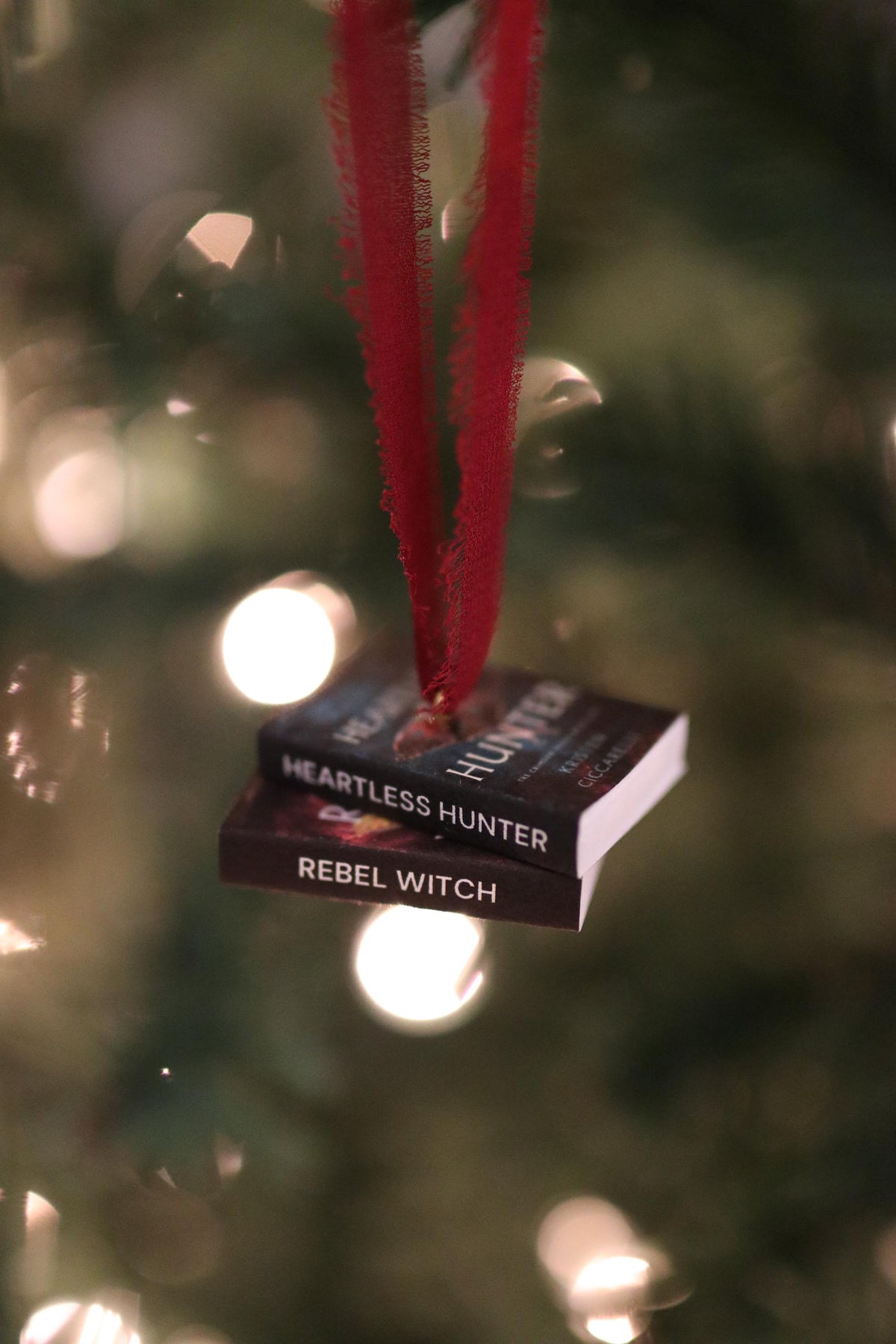 The Crimson Moth Mini Book Stack Ornament