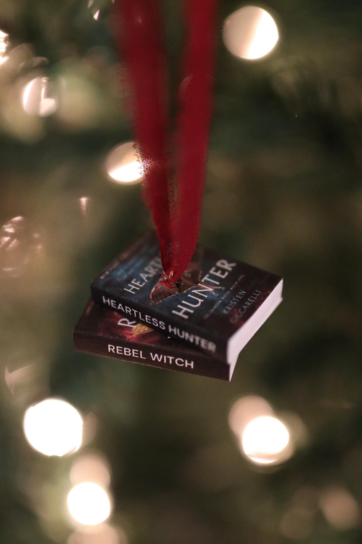 The Crimson Moth Mini Book Stack Ornament