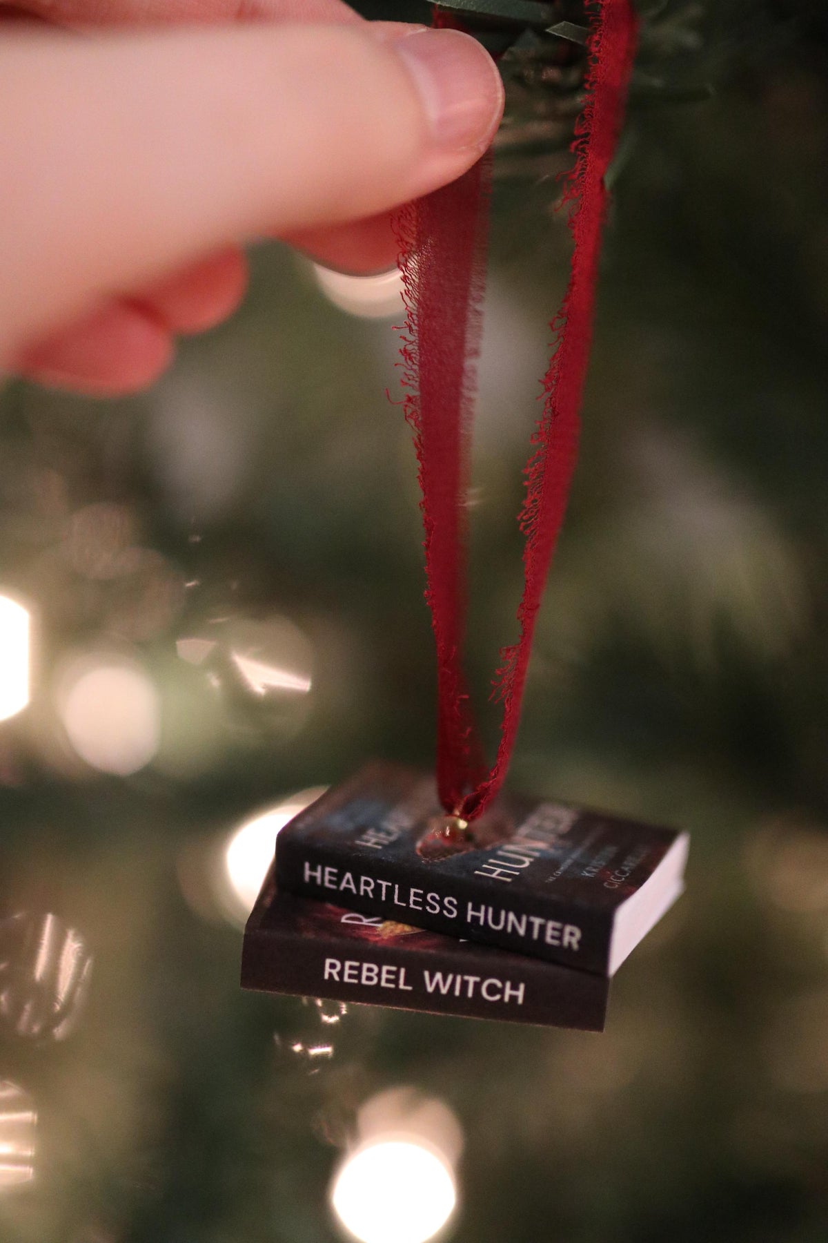 The Crimson Moth Mini Book Stack Ornament