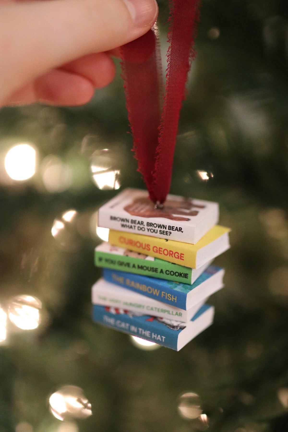 Nostalgic Mini Book Stack Ornament