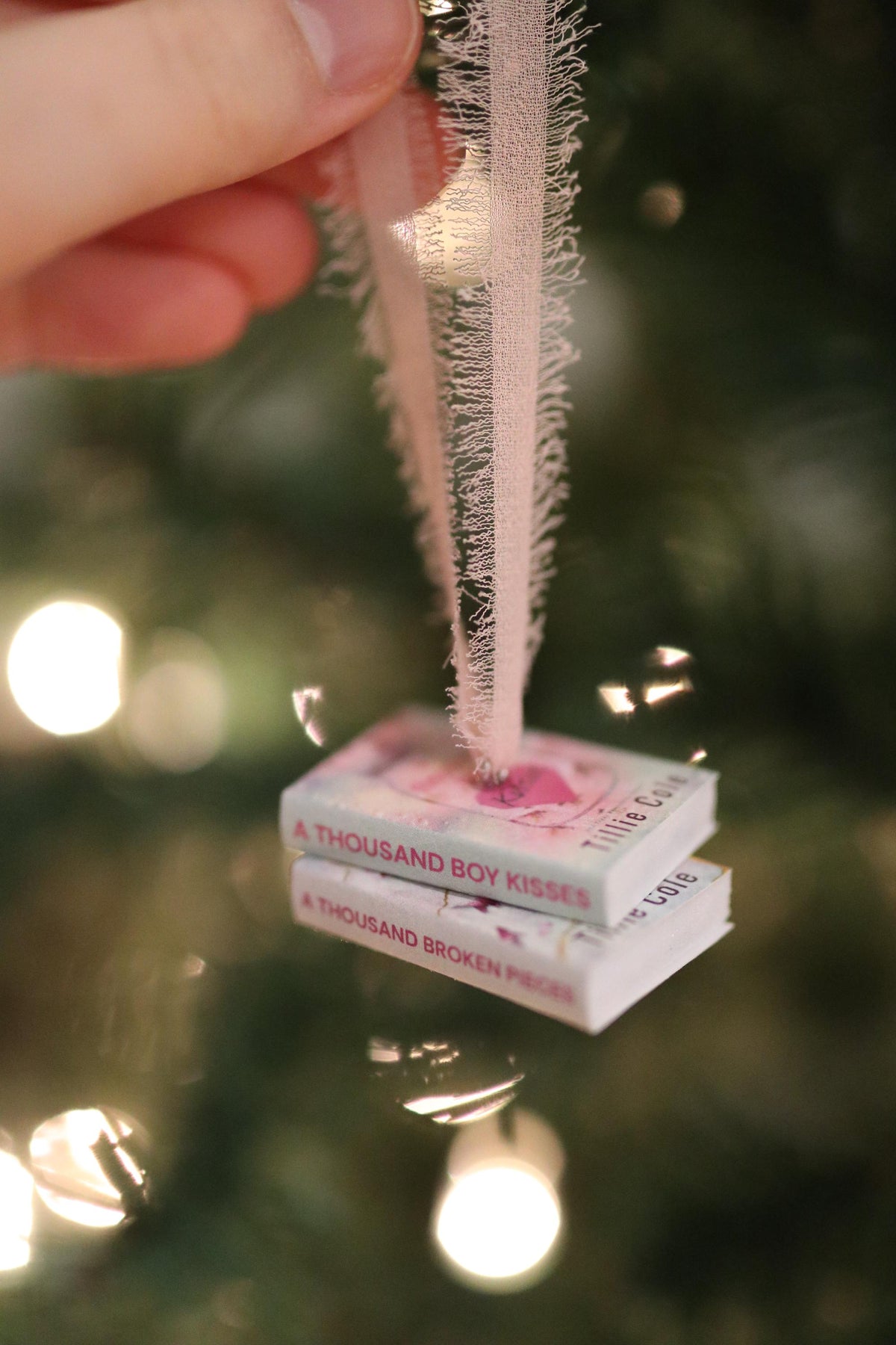 A Thousand Boy Kisses Mini Book Stack Ornament