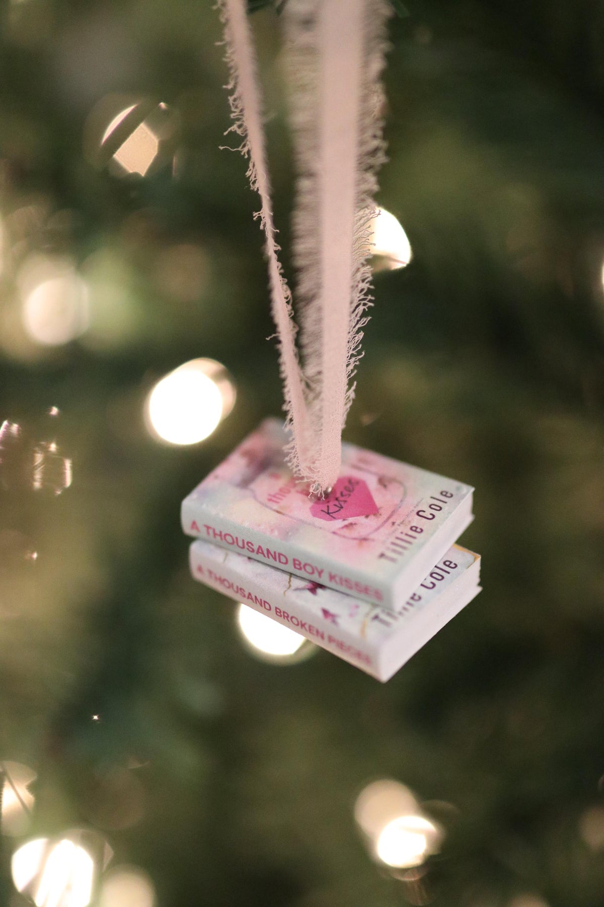 A Thousand Boy Kisses Mini Book Stack Ornament
