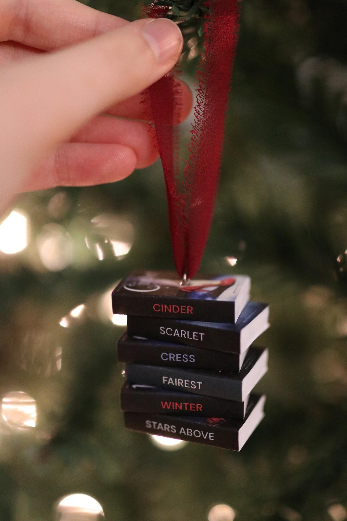 Cinder Mini Book Stack Ornament