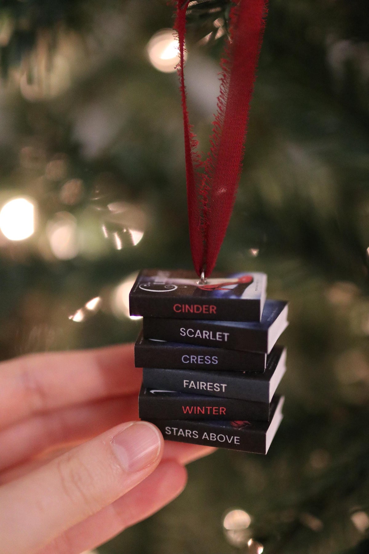 Cinder Mini Book Stack Ornament