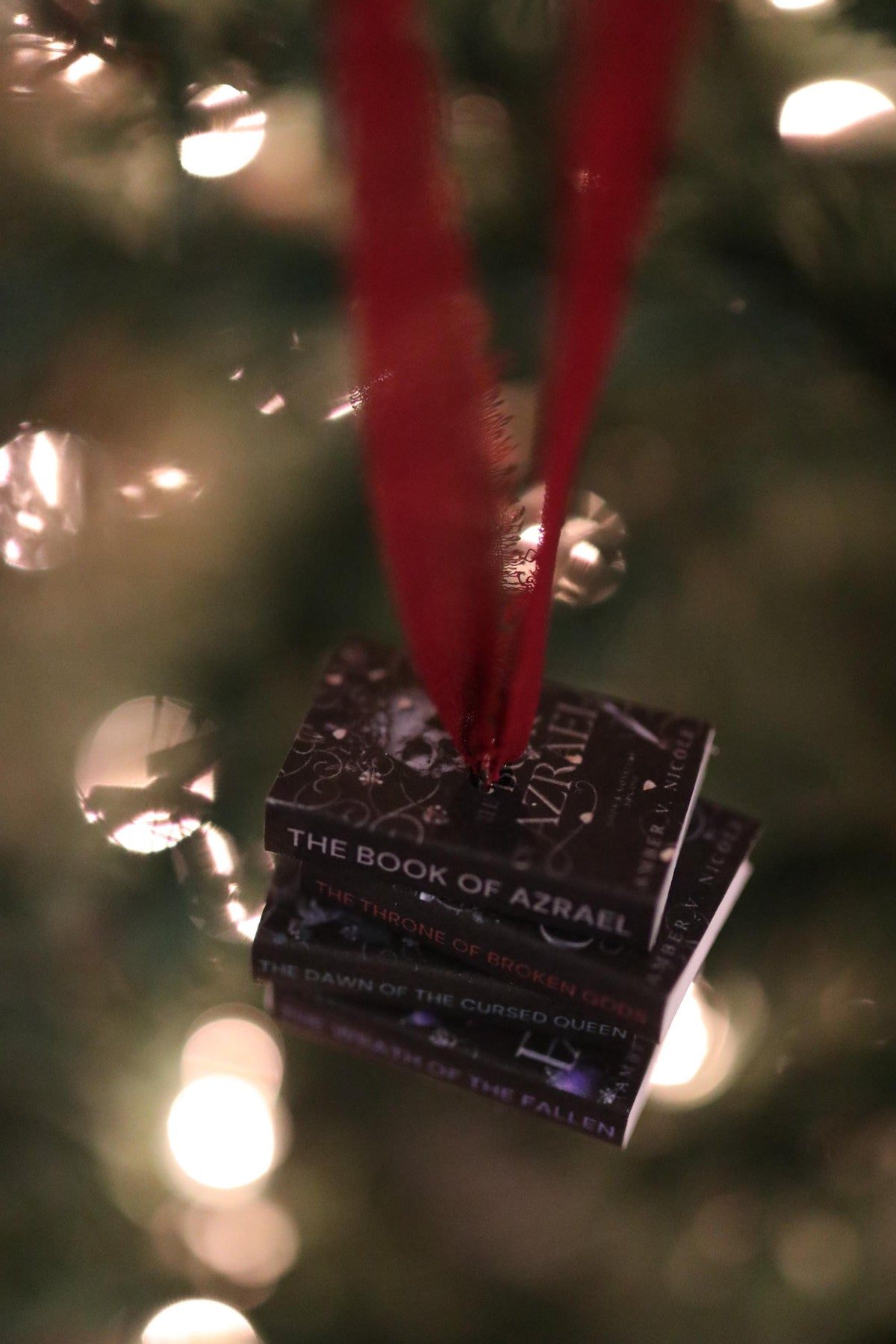 The Book of Azrael Mini Book Stack Ornament