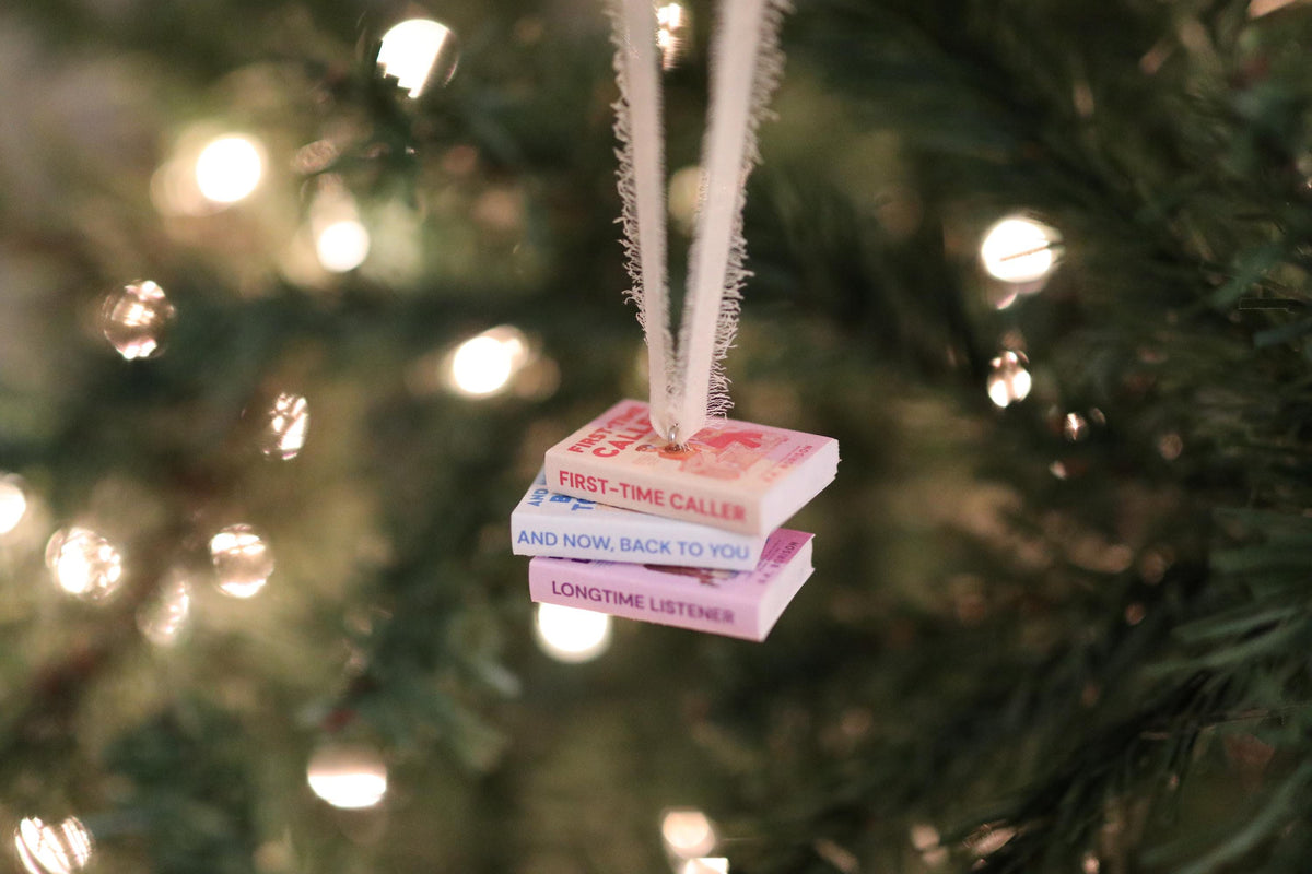 First-Time Caller Mini Book Stack Ornament