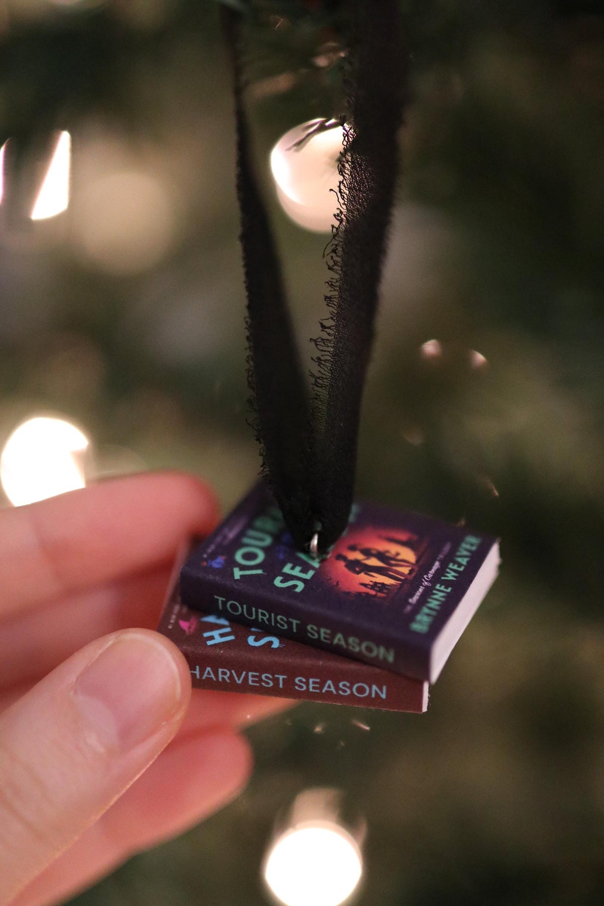 Tourist Season Mini Book Stack Ornament