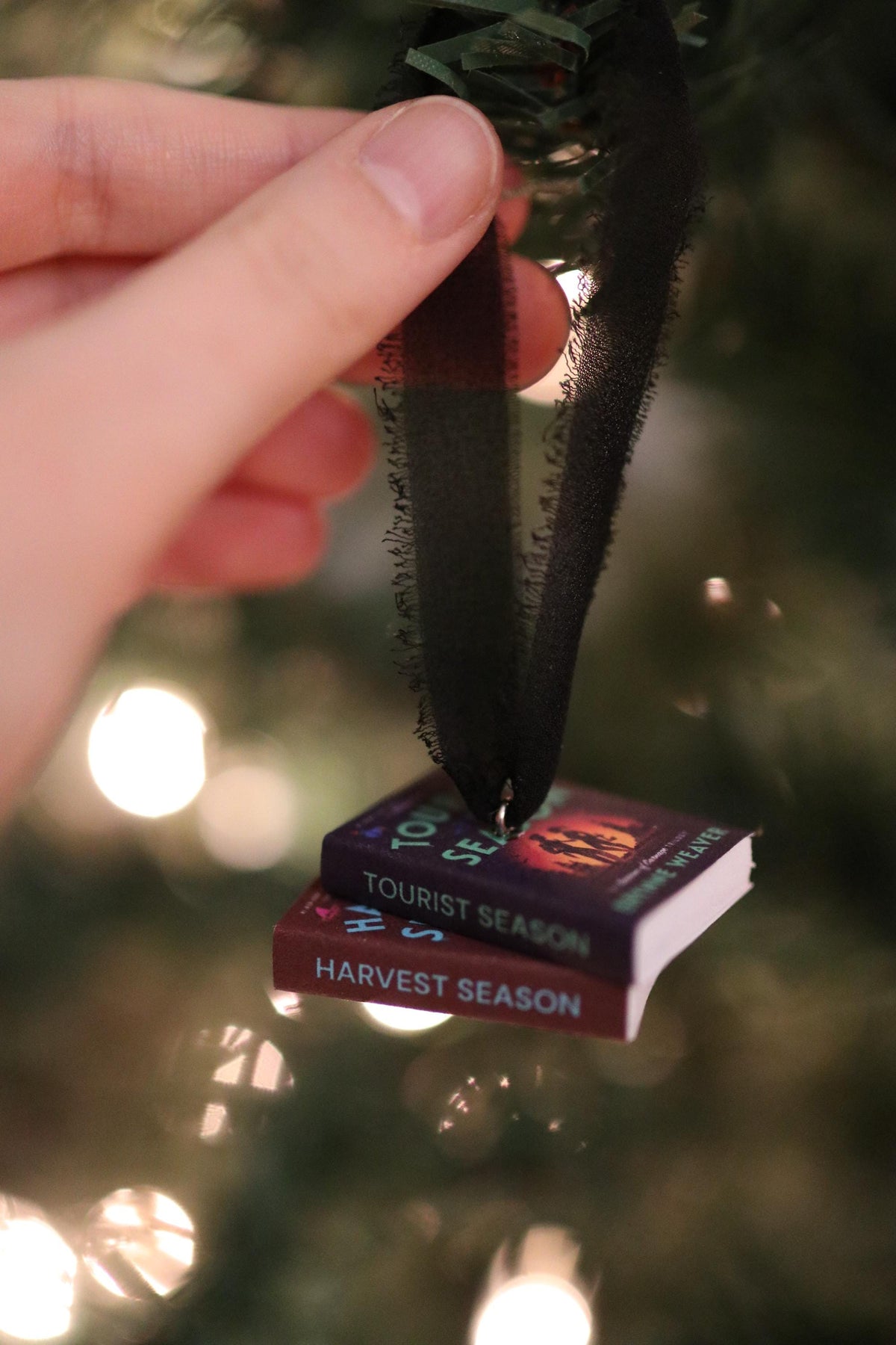 Tourist Season Mini Book Stack Ornament