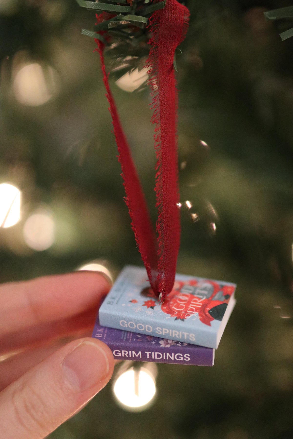 Good Spirits Mini Book Stack Ornament