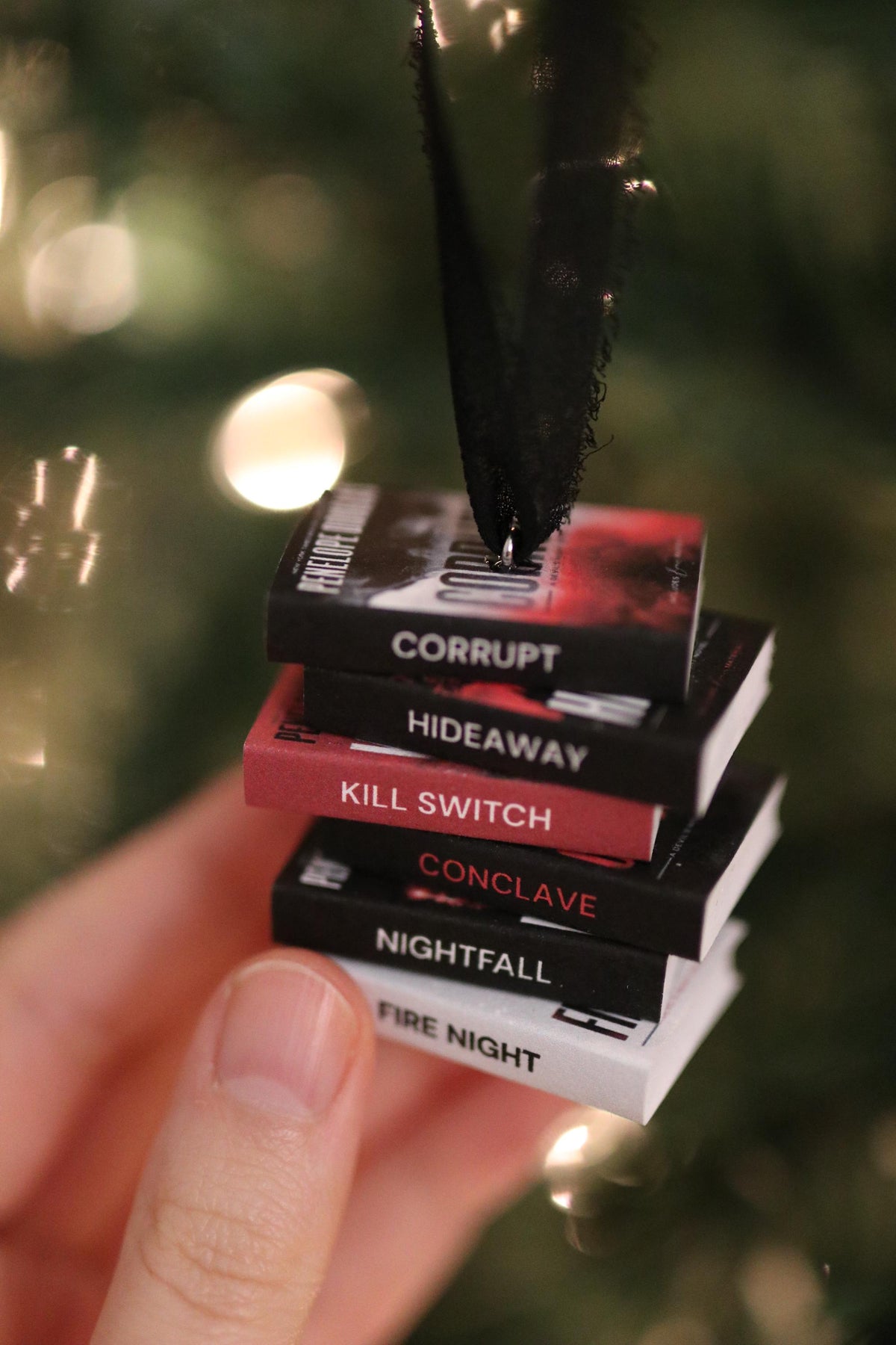 Corrupt Mini Book Stack Ornament