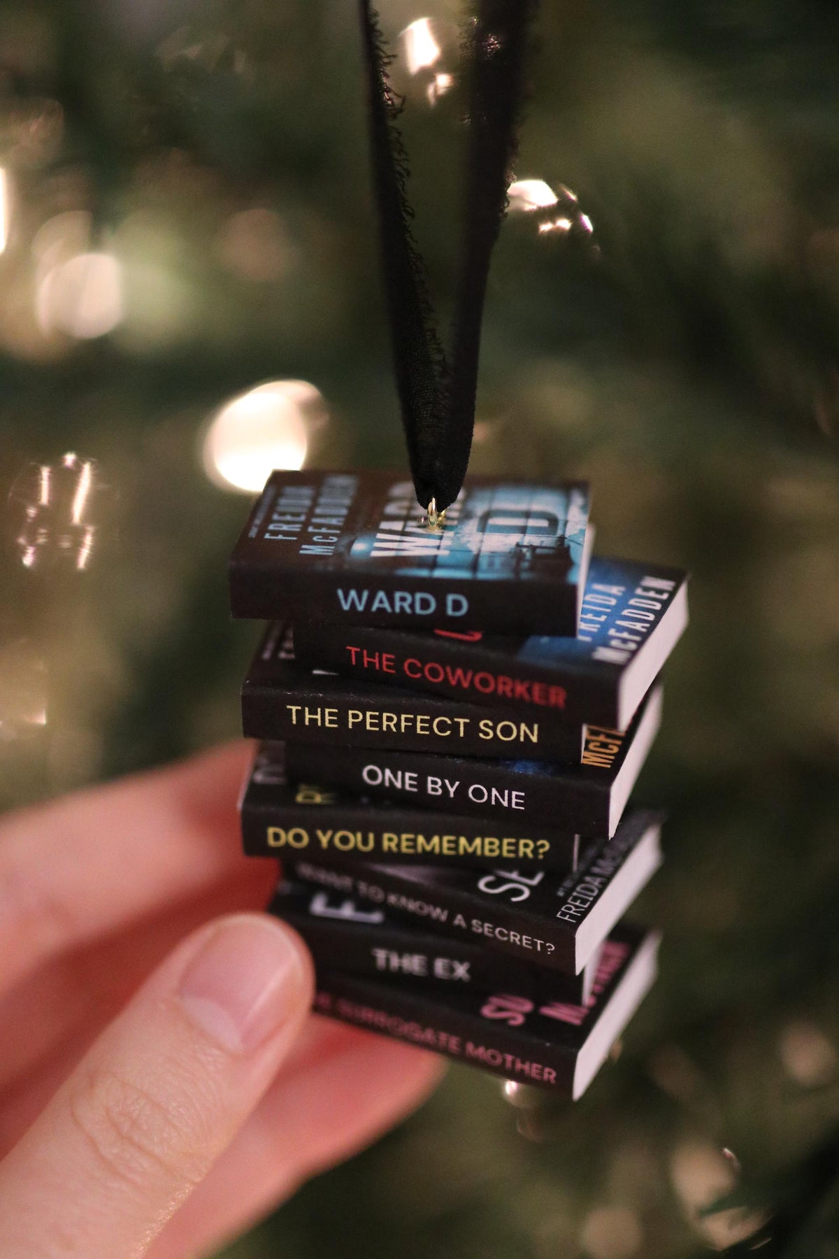 Freida McFadden Mini Book Stack Ornament