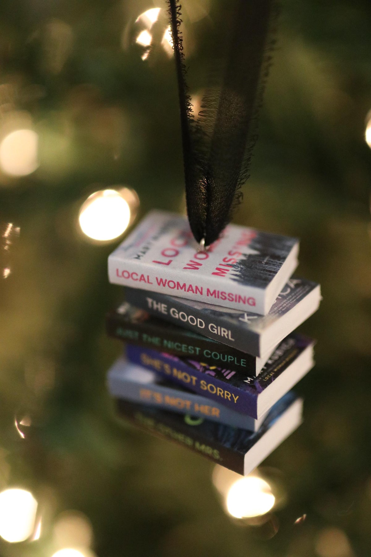 Mary Kubica Mini Book Stack Ornament