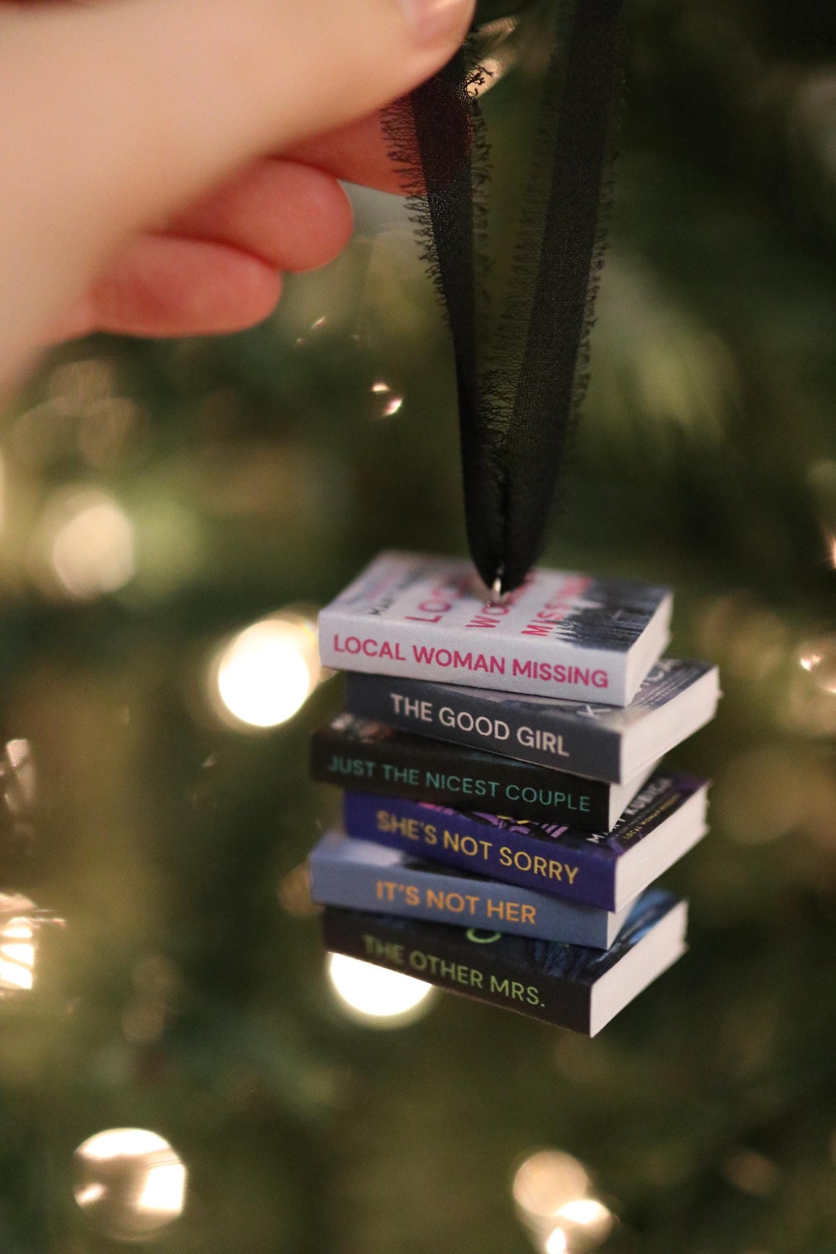Mary Kubica Mini Book Stack Ornament