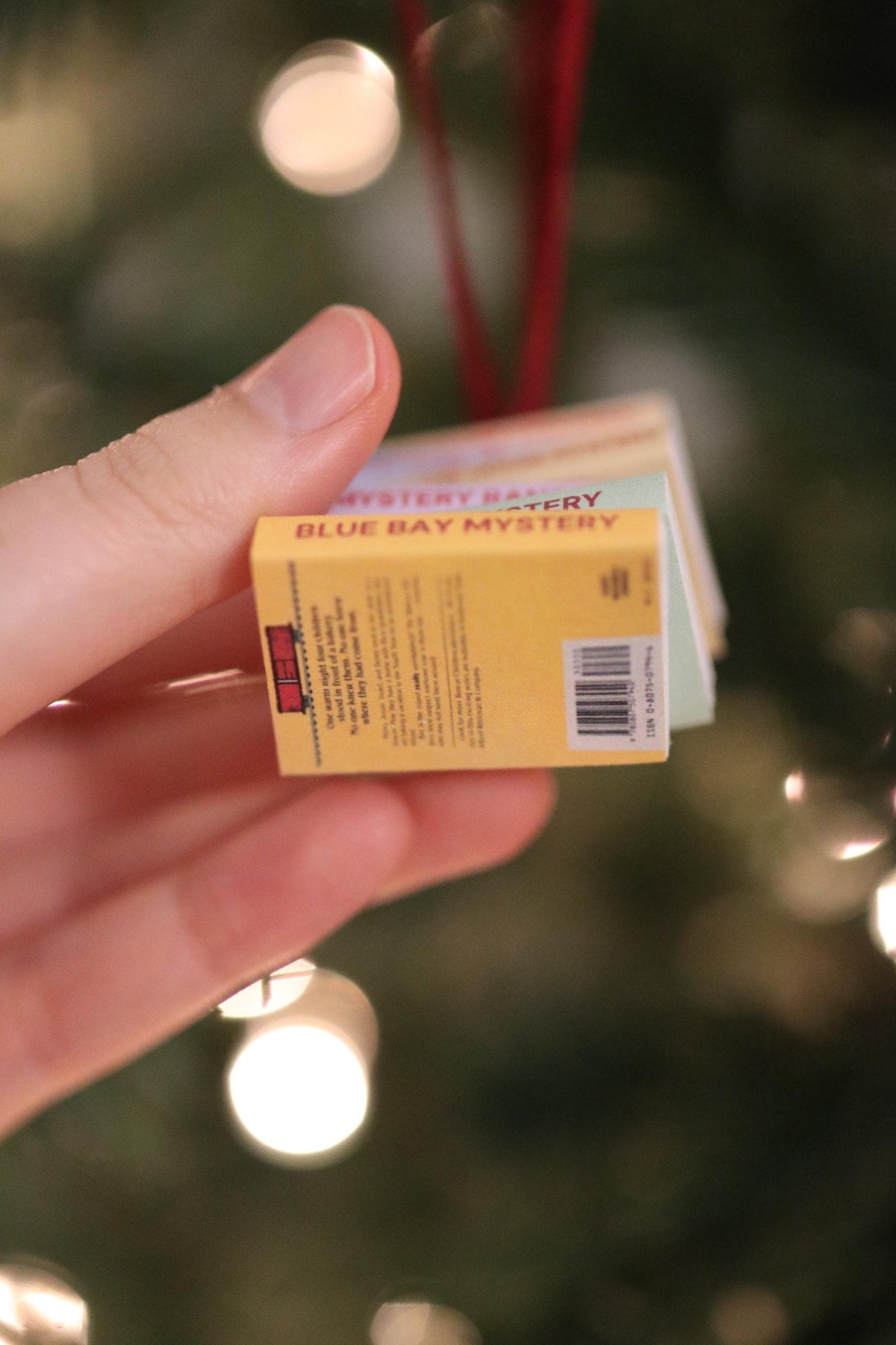 The Boxcar Children Mini Book Stack Ornament | Handmade Miniature Tiny Books Christmas Bookish Reader Gift Reading Booktok Holiday Warner