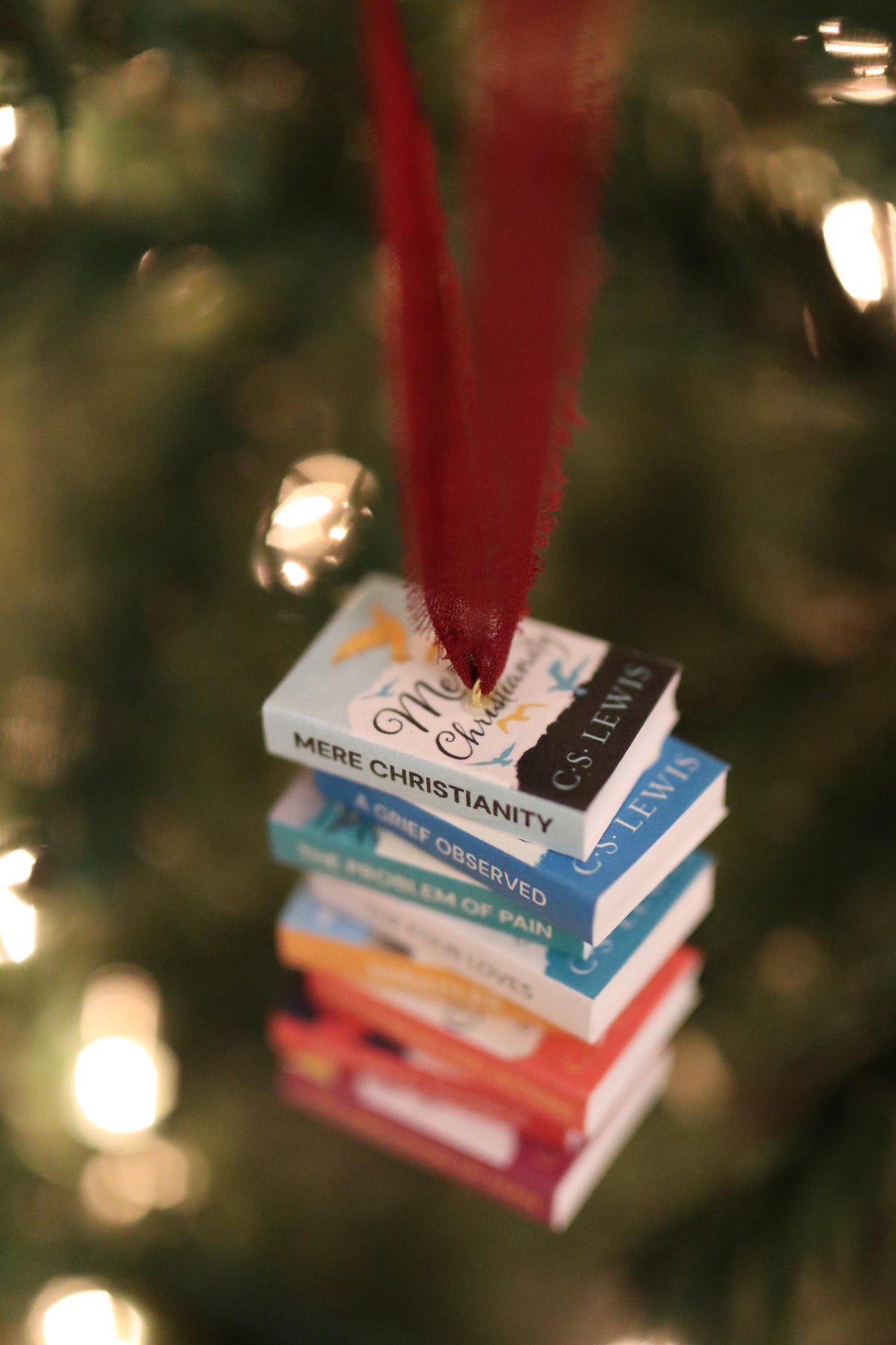 CS Lewis Mini Book Stack Ornament