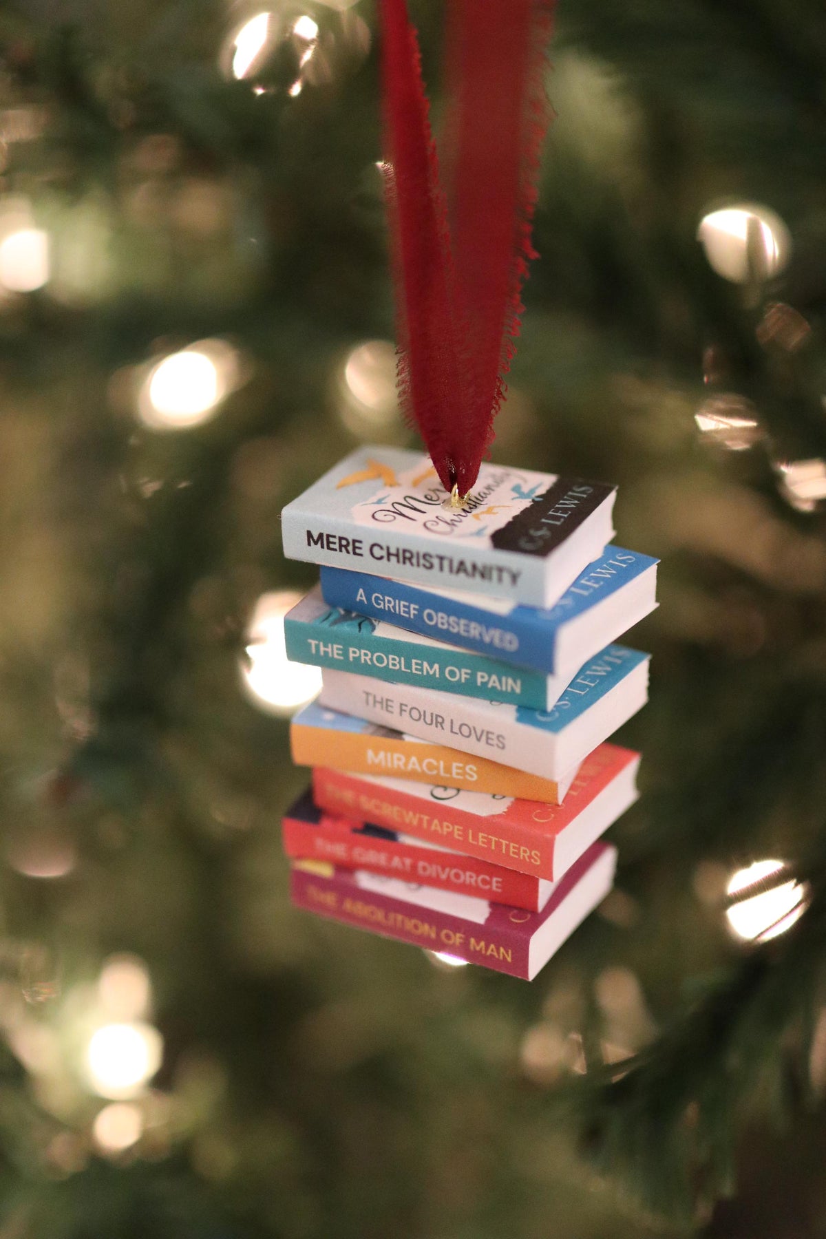 CS Lewis Mini Book Stack Ornament