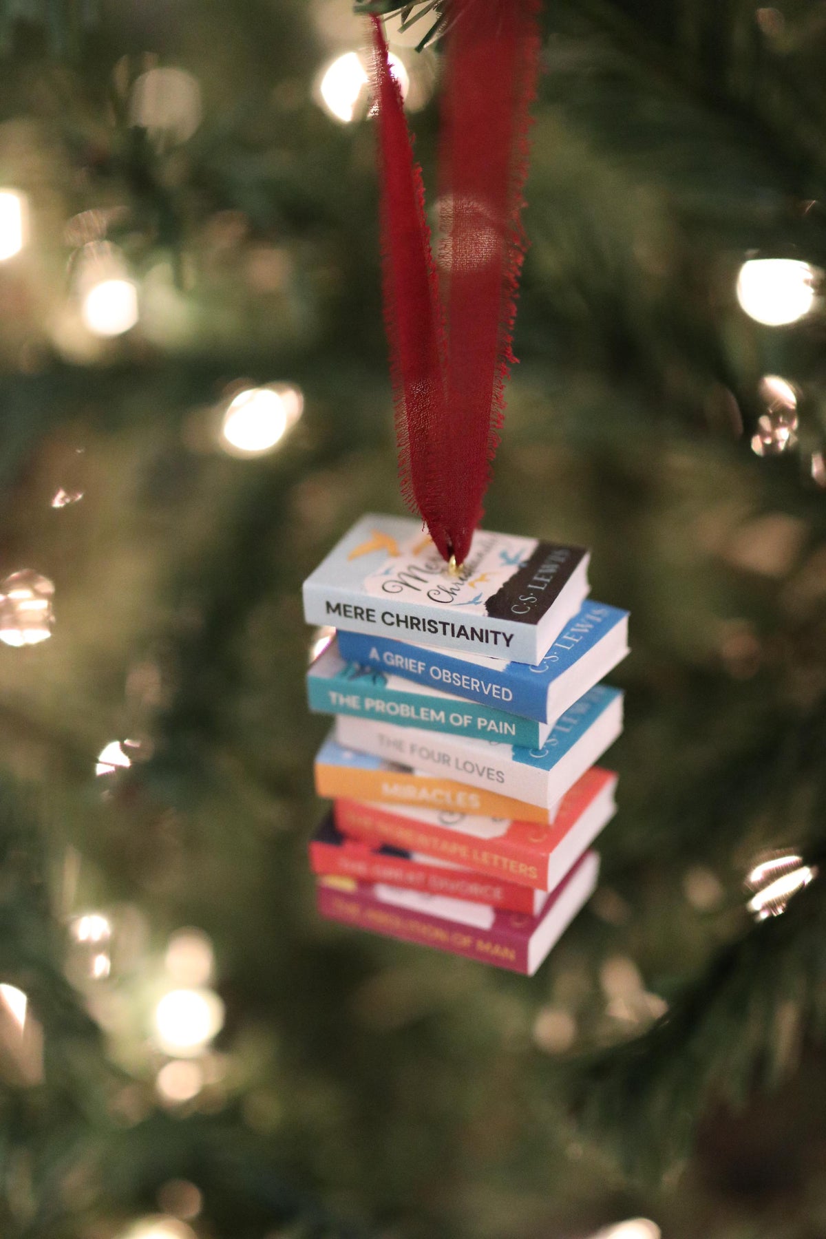 CS Lewis Mini Book Stack Ornament