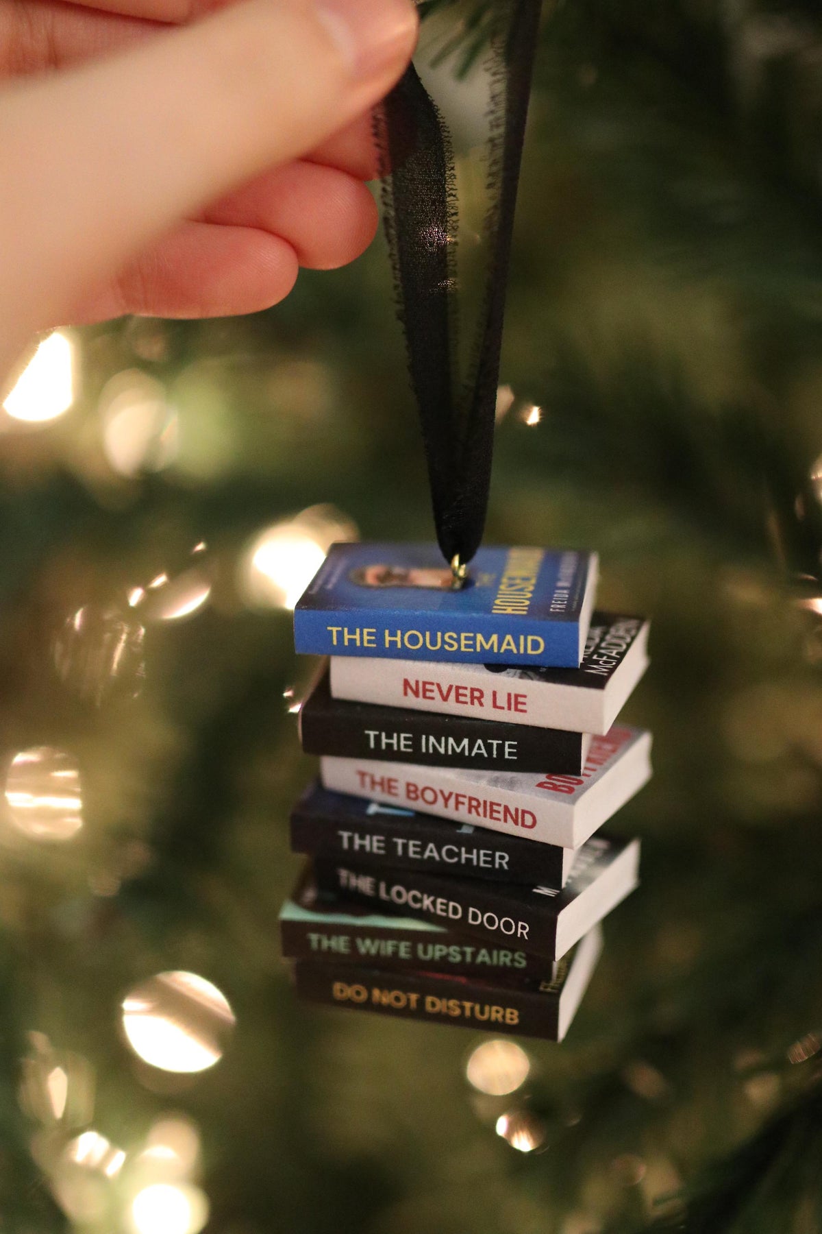 Freida McFadden Mini Book Stack Ornament