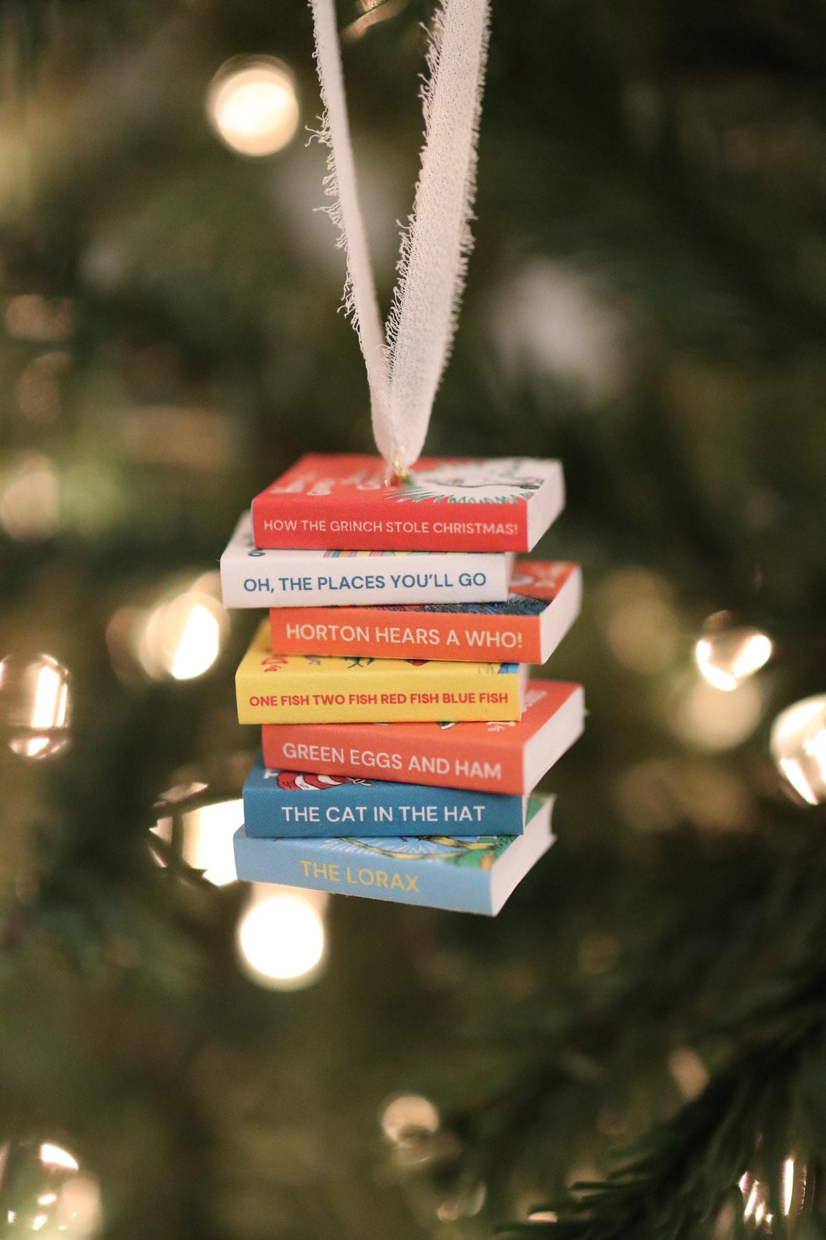 Dr Seuss Mini Book Stack Ornament