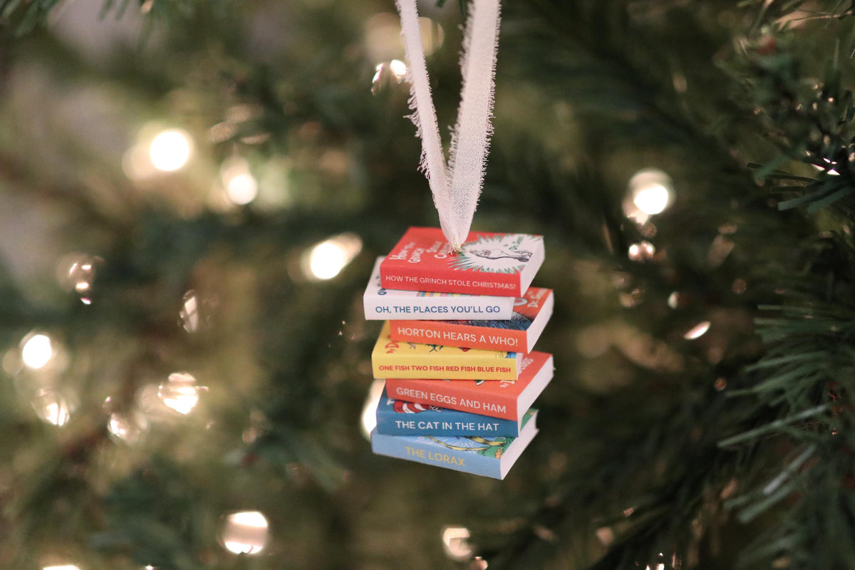 Dr Seuss Mini Book Stack Ornament