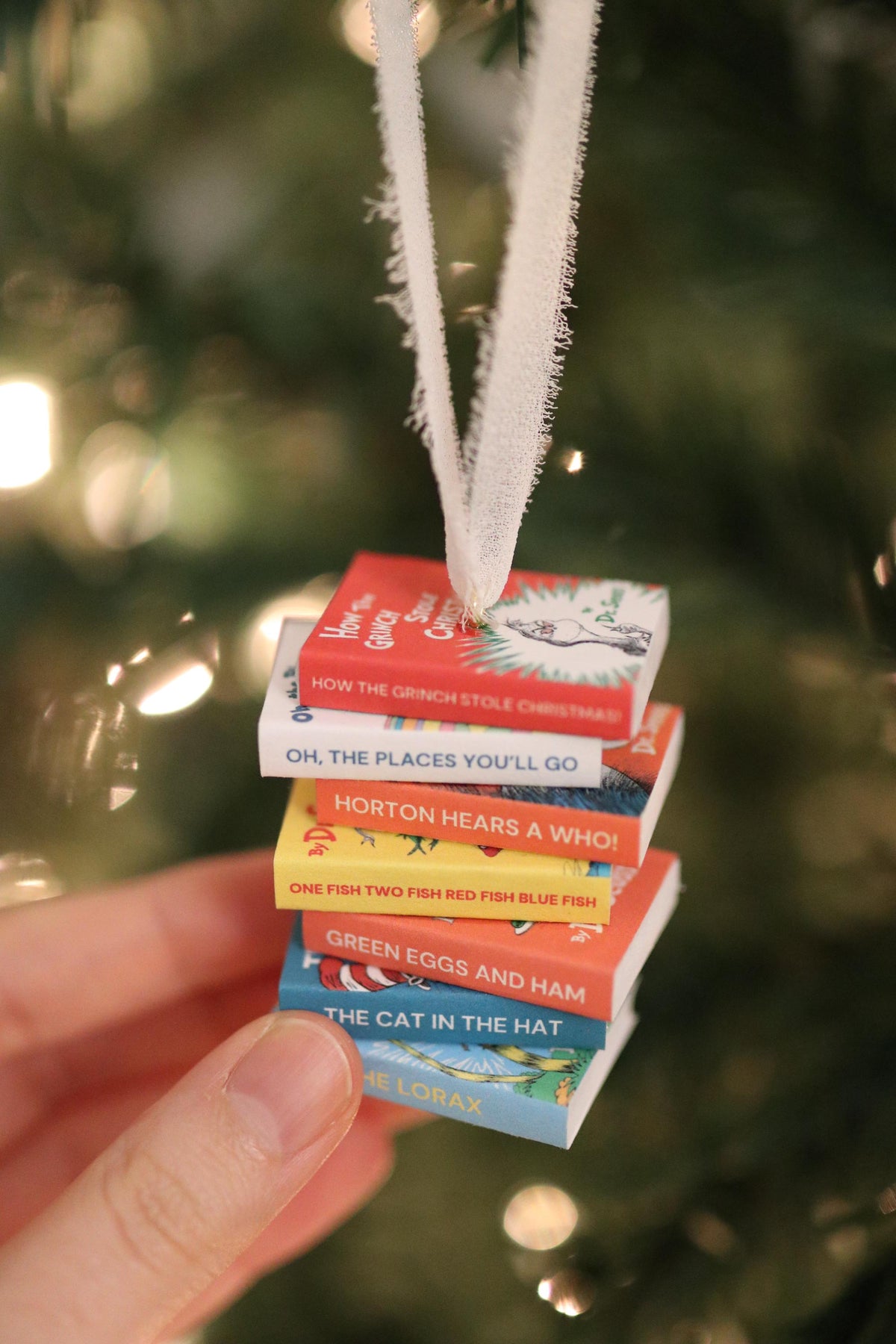 Dr Seuss Mini Book Stack Ornament