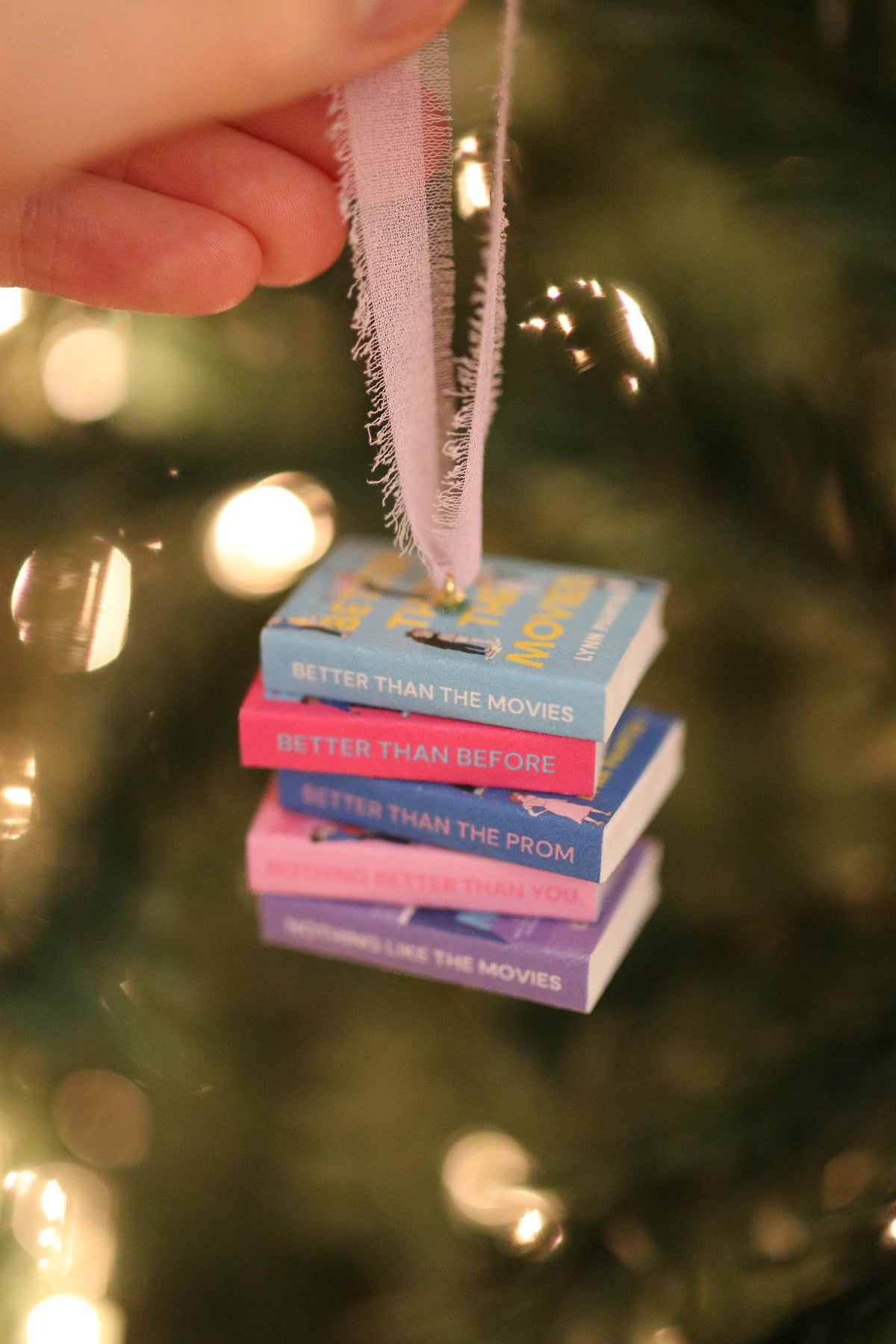 Better Than the Movies Mini Book Stack Ornament
