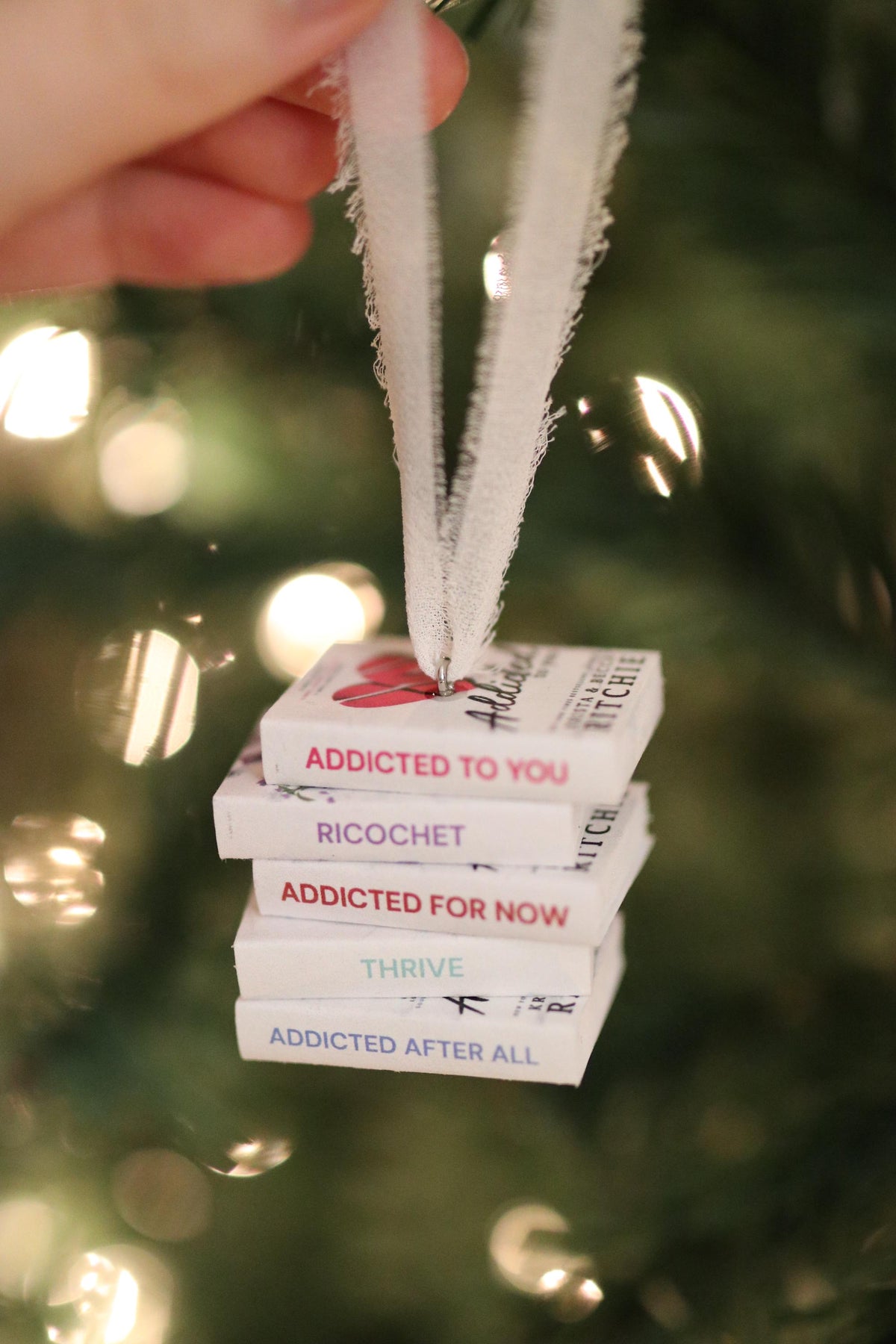 Addicted to You Mini Book Stack Ornament