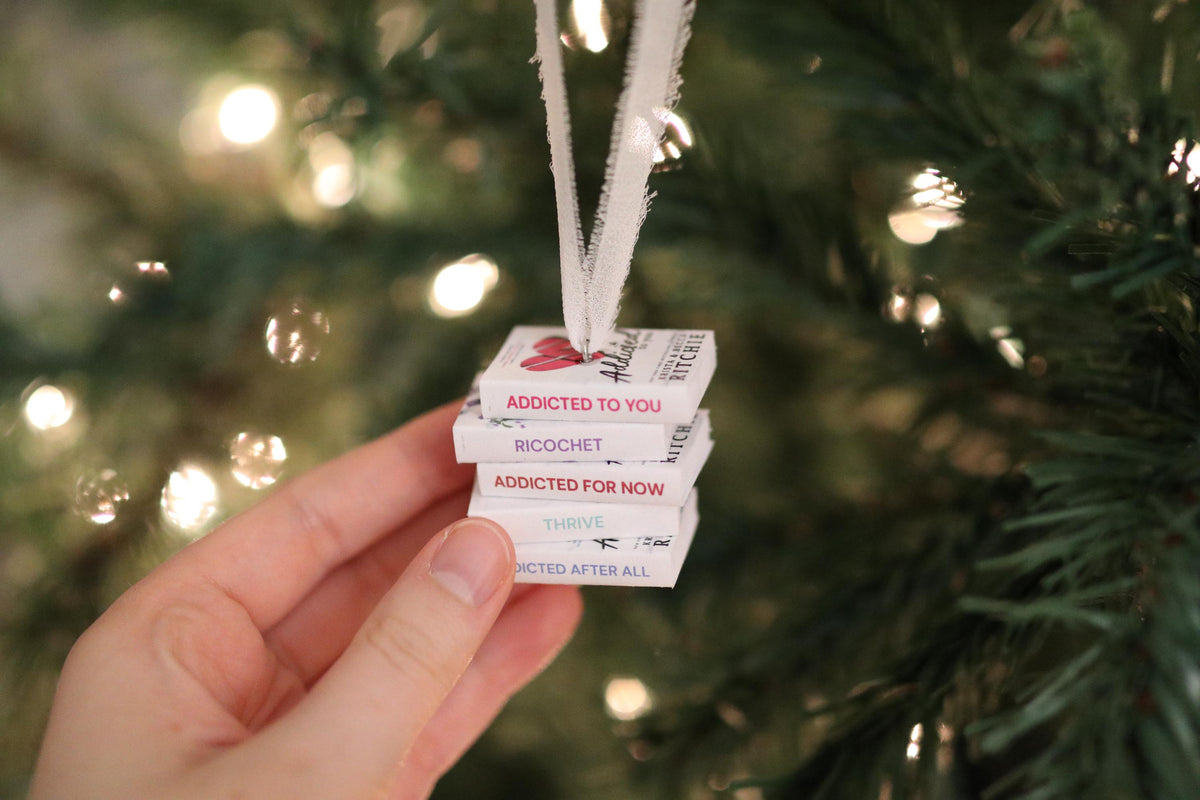Addicted to You Mini Book Stack Ornament