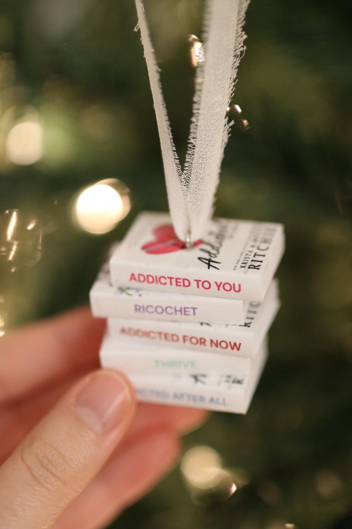 Addicted to You Mini Book Stack Ornament