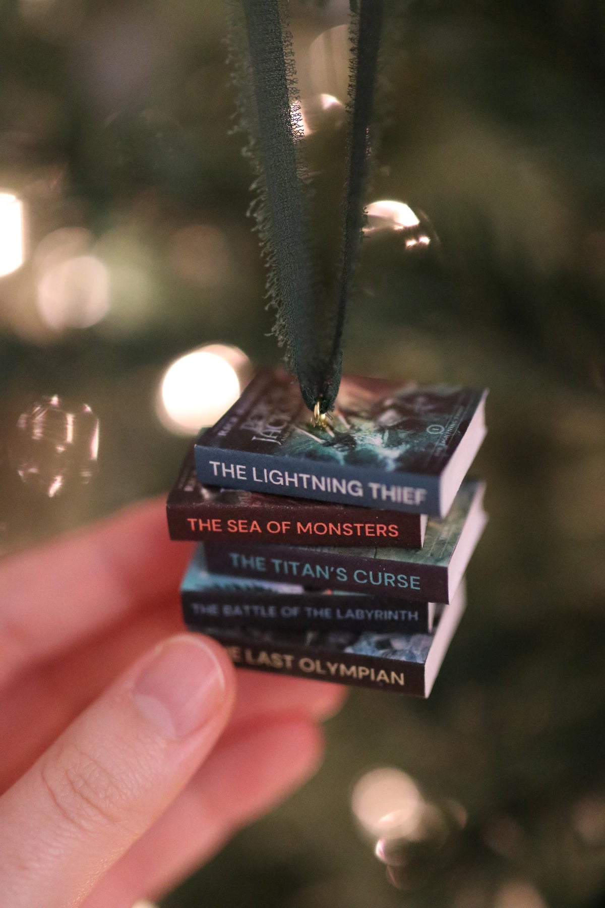 The Lightning Thief Mini Book Stack Ornament