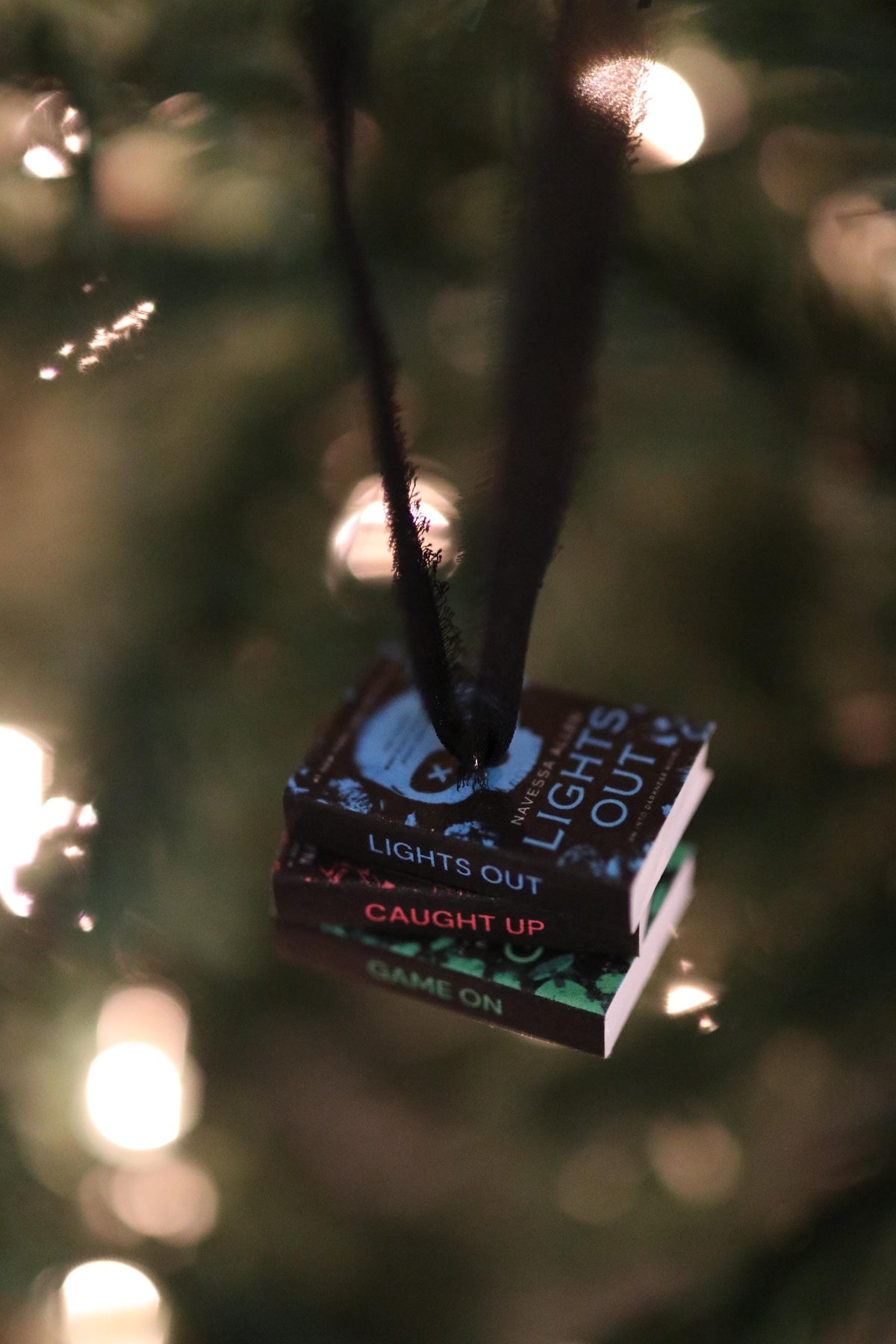 Lights Out Mini Book Stack Ornament