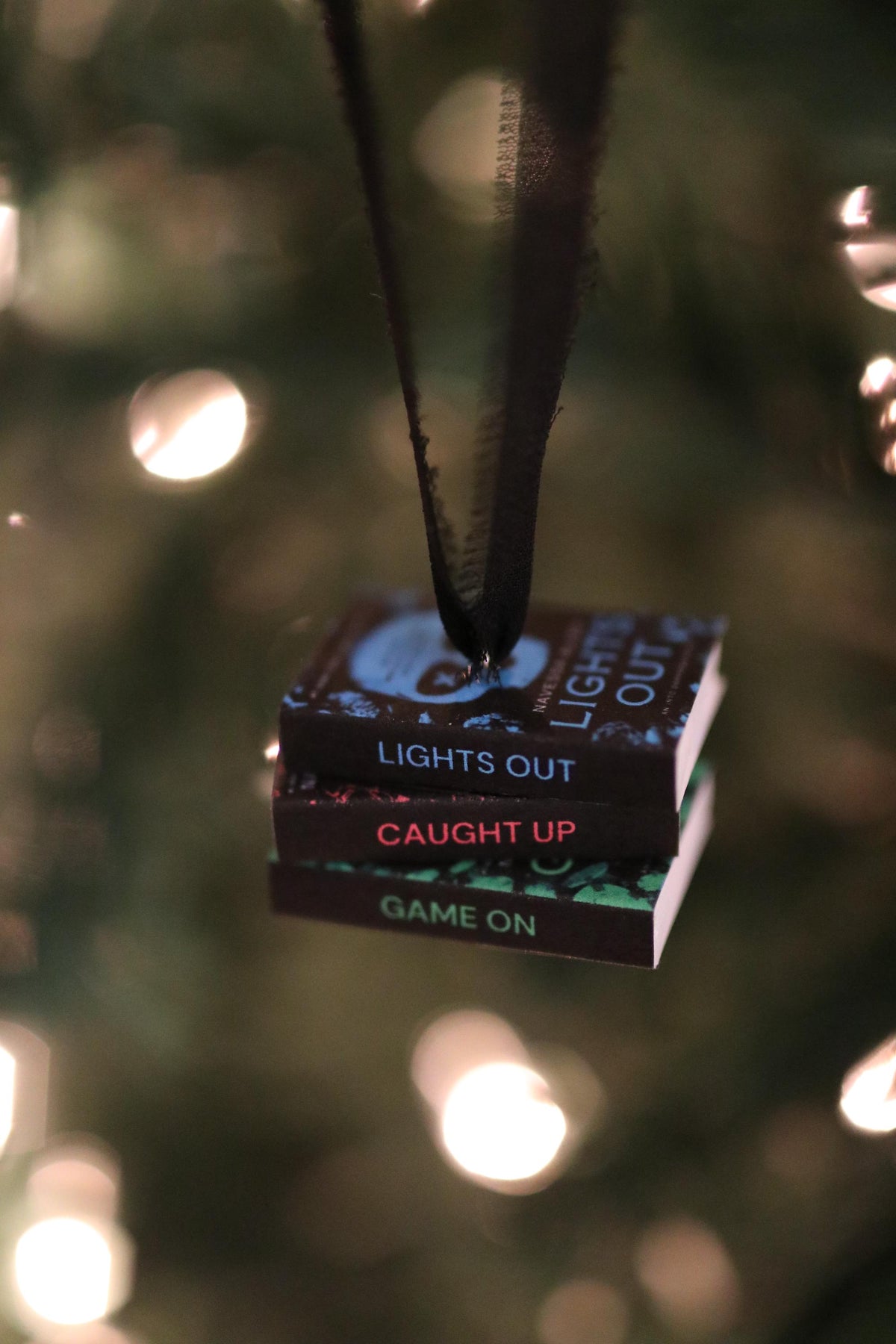 Lights Out Mini Book Stack Ornament