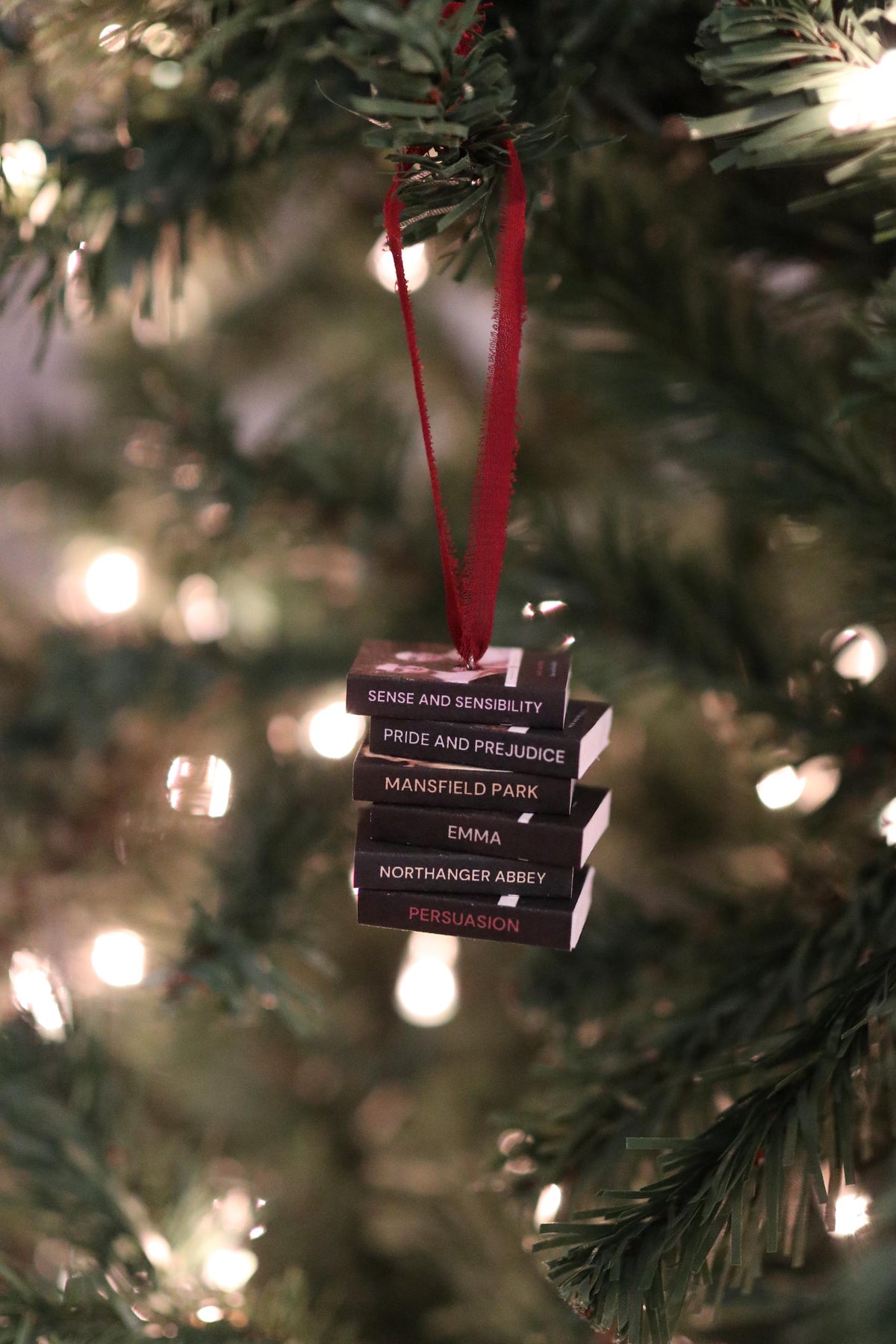 Jane Austen Mini Book Stack Ornament