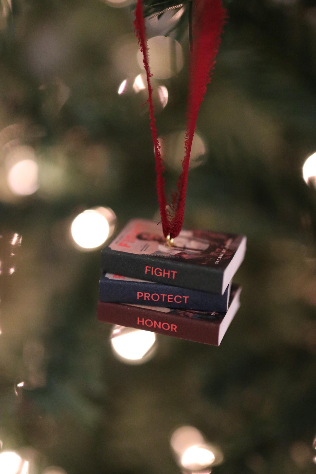 Fight Mini Book Stack Ornament