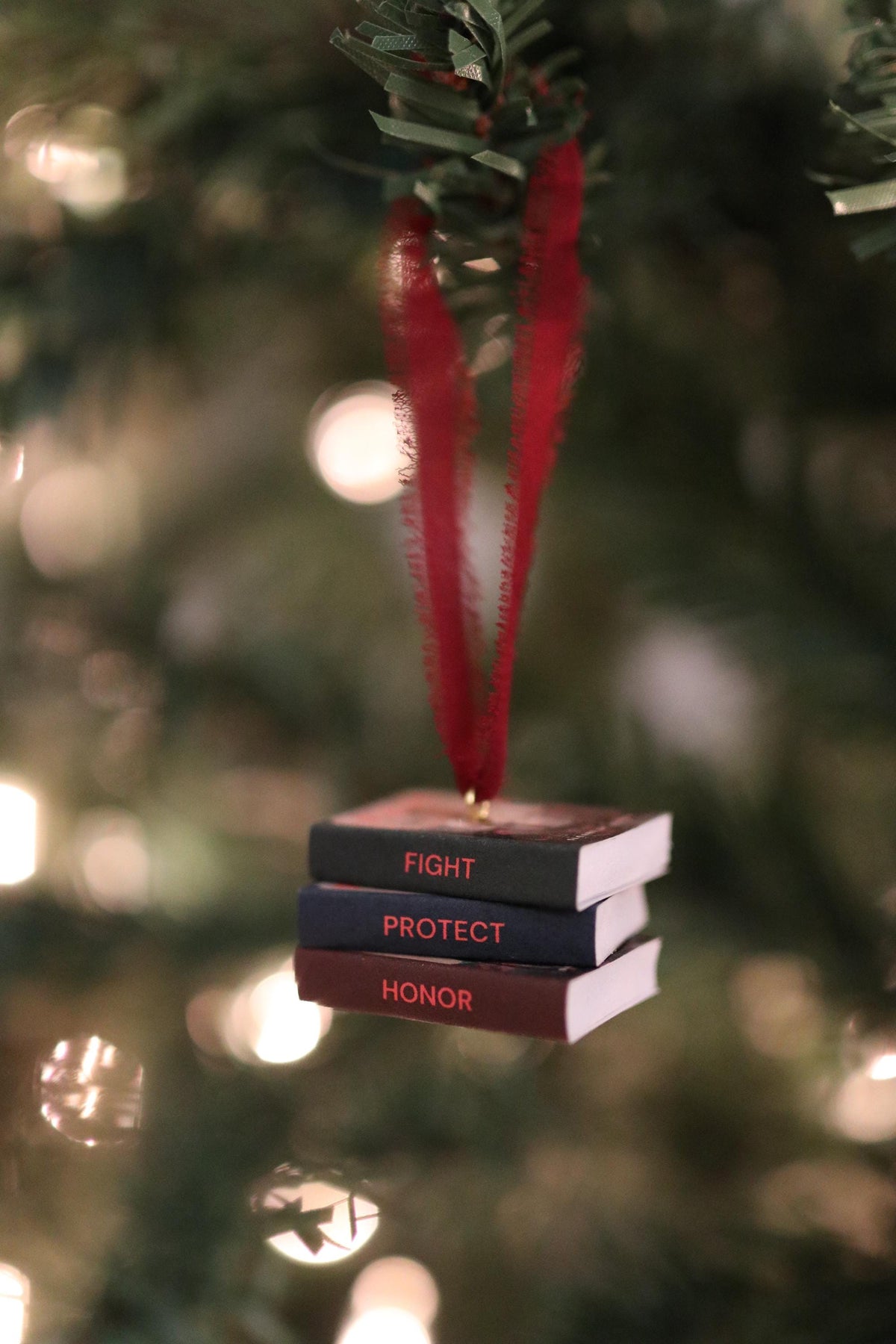 Fight Mini Book Stack Ornament