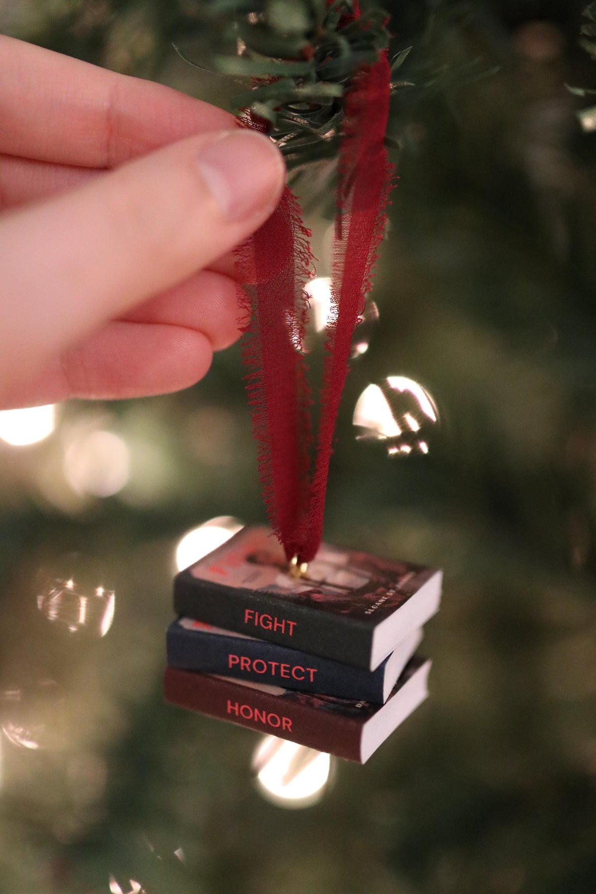 Fight Mini Book Stack Ornament