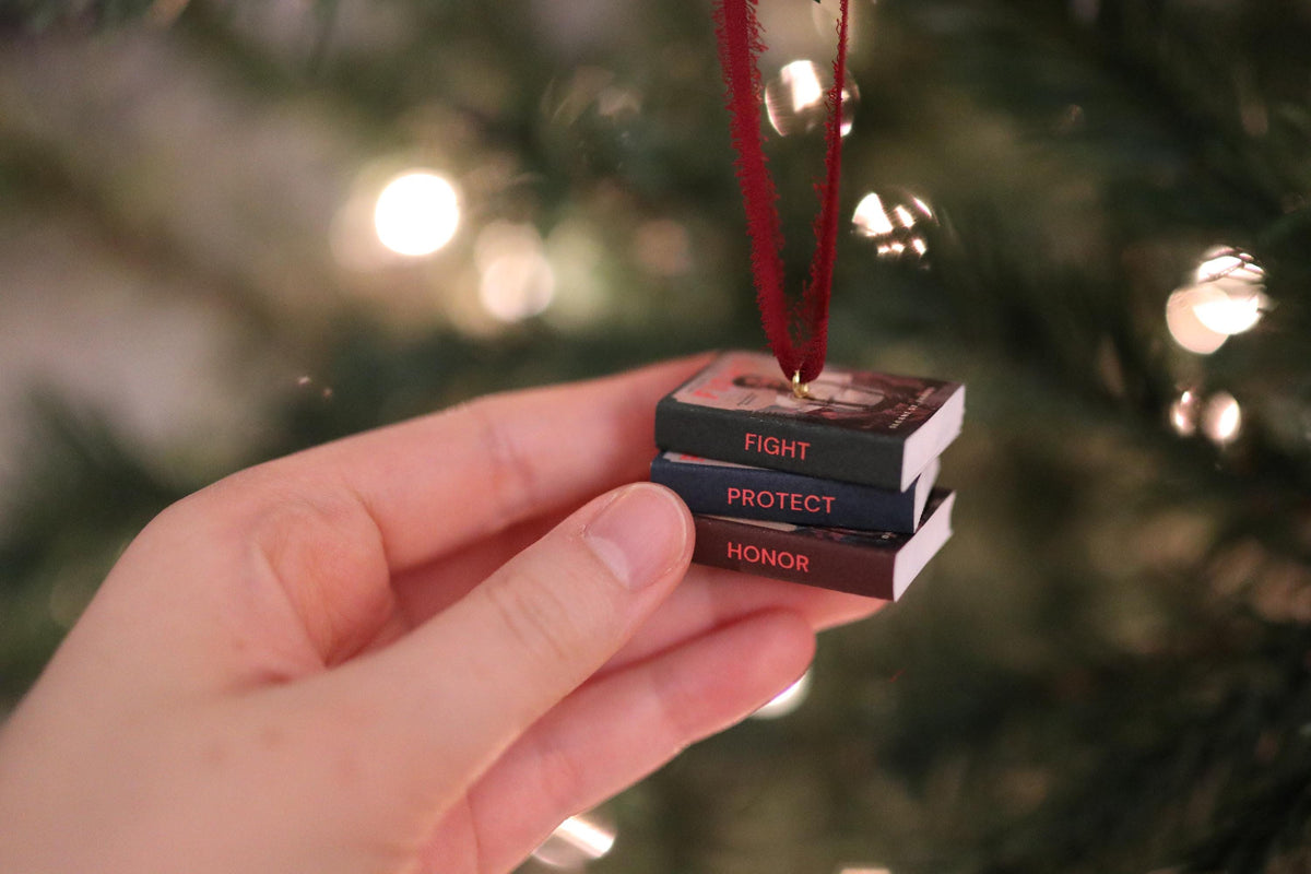 Fight Mini Book Stack Ornament